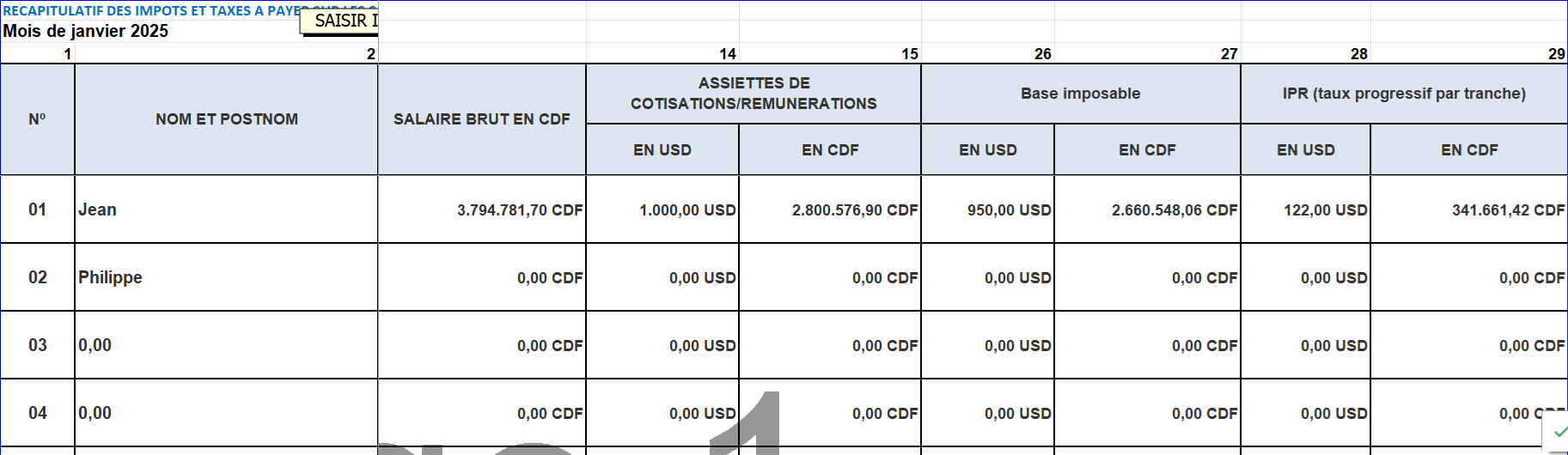 Modèle de bulletin de paie, Calculateur de Paie, Payroll, Congés 9 Modèle de bulletin de paie, Calculateur de Paie, Payroll, Congés – Image 8