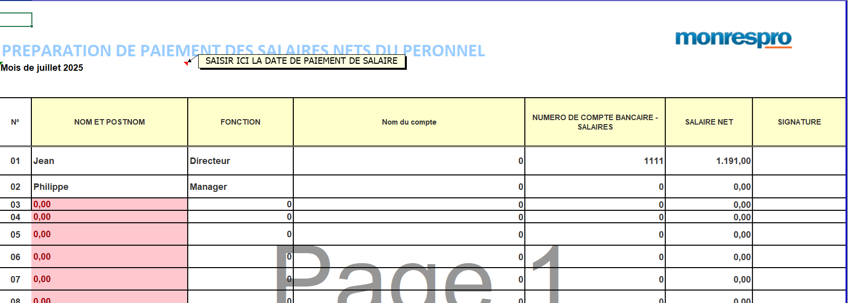 Modèle de bulletin de paie, Calculateur de Paie, Payroll, Congés 10 Modèle de bulletin de paie, Calculateur de Paie, Payroll, Congés – Image 9