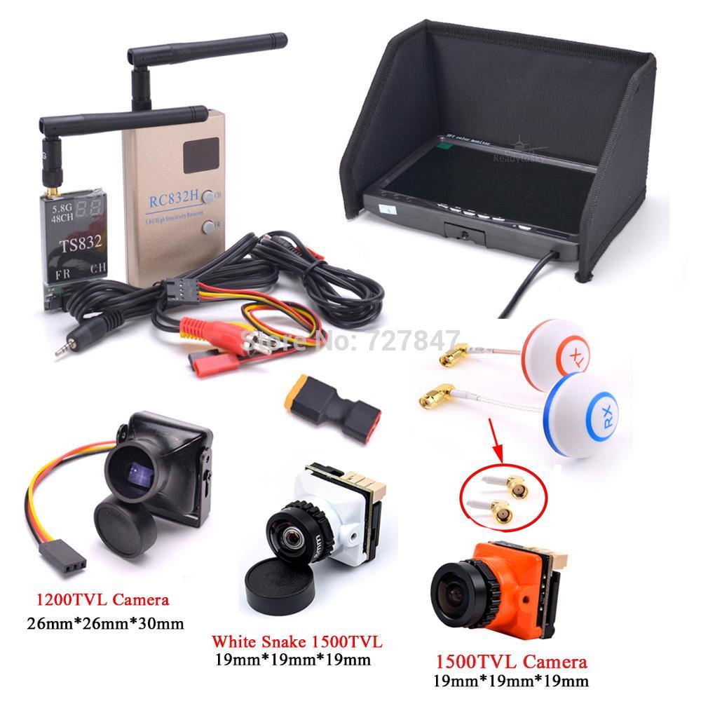 Moniteur FPV 7 pouces LCD 1024x600, sans bleu, caméra 1200TVL, 48ch, 600mW, émetteur TS832, RC832H, antenne de réception Fatshark 2 Moniteur FPV 7 pouces LCD 1024x600, sans bleu, caméra 1200TVL, 48ch, 600mW, émetteur TS832, RC832H, antenne de réception Fatshark