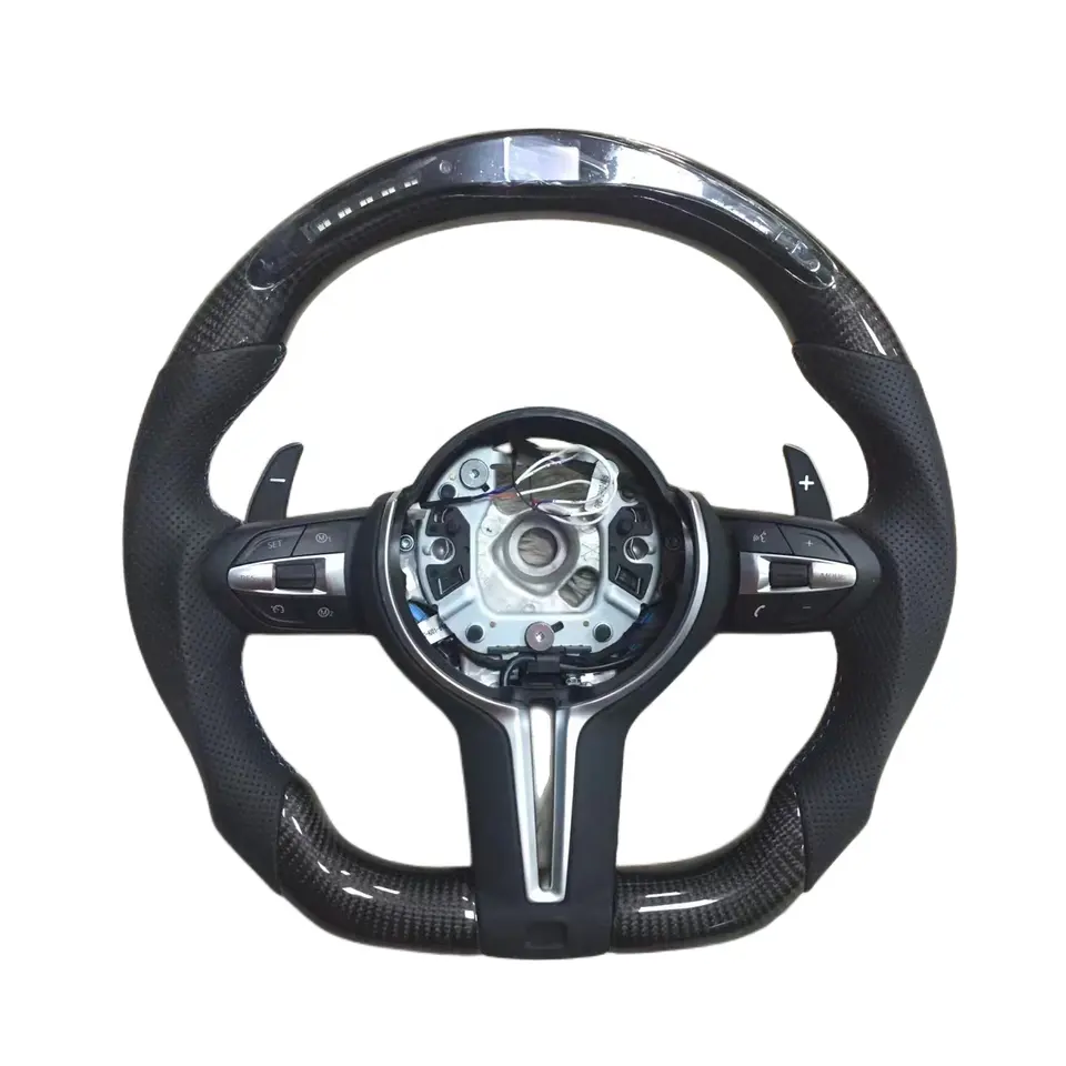 Volant de course LED en fibre de carbone personnalisé pour BMW f10 f02 f01 f30 f80 f07 f34 f15 f16 m volant de Sport 2 Volant de course LED en fibre de carbone personnalisé pour BMW f10 f02 f01 f30 f80 f07 f34 f15 f16 m volant de Sport