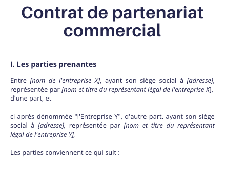 Modèle de contrat de partenariat