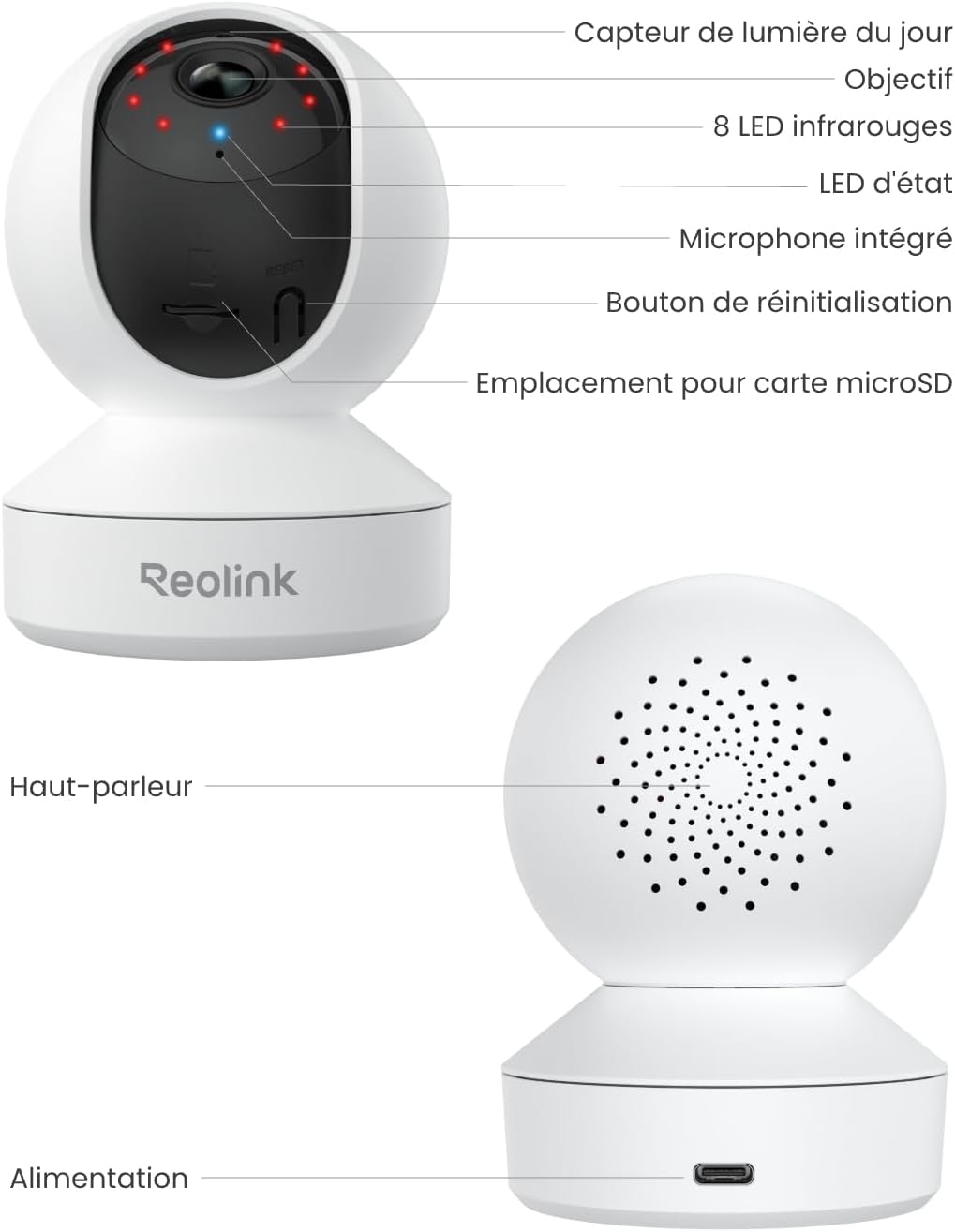 Reolink 4MP Interieur Caméra Surveillance WiFi – Vue à 360°, Suivi Automatique, Détection IA (Personne/Animal/Pleurs), Audio Bidirectionnel, Vision Nocturne, Mode Privé, sans Abonnement – E1 10 Reolink 4MP Interieur Caméra Surveillance WiFi – Vue à 360°, Suivi Automatique, Détection IA (Personne/Animal/Pleurs), Audio Bidirectionnel, Vision Nocturne, Mode Privé, sans Abonnement – E1 – Image 9