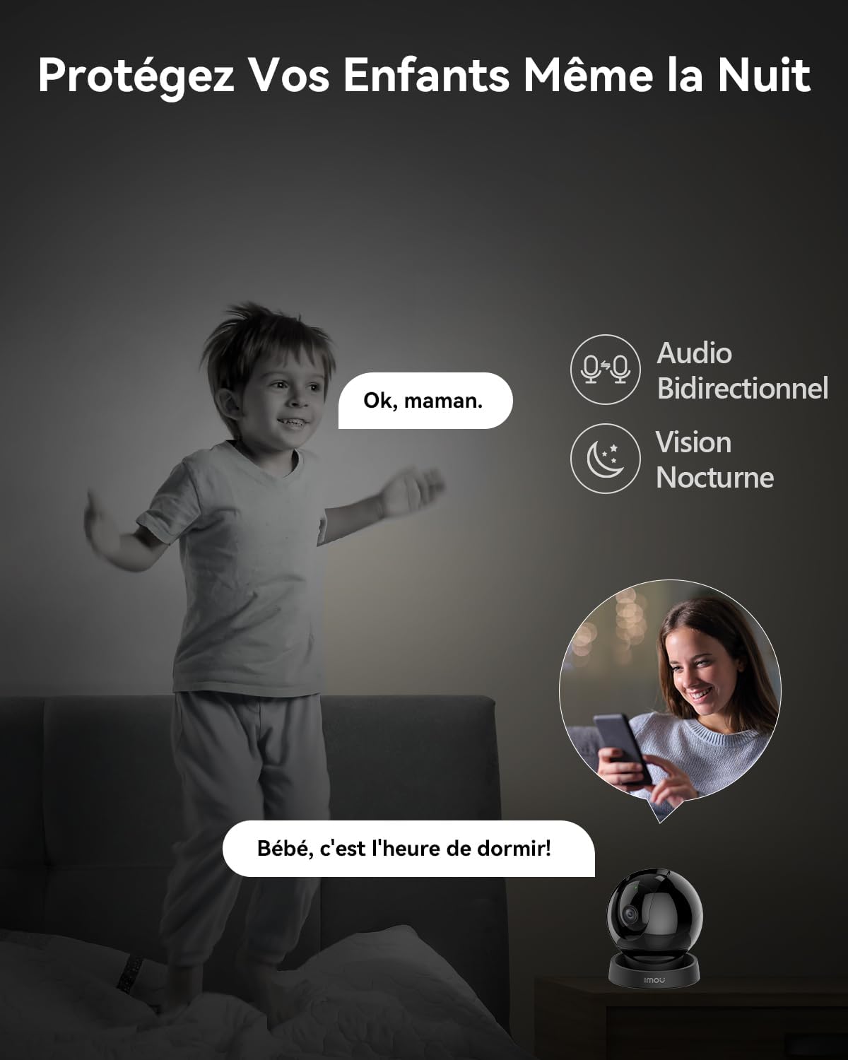 Imou 4K(8MP) Caméra Surveillance WiFi Interieur Caméra 360° Connectée Détection Humaine/Animale AI Suivi Intelligent Mode Privé Audio Bidirectionnel Compatible Alexa pour Bébé 4 Imou 4K(8MP) Caméra Surveillance WiFi Interieur Caméra 360° Connectée Détection Humaine/Animale AI Suivi Intelligent Mode Privé Audio Bidirectionnel Compatible Alexa pour Bébé – Image 3