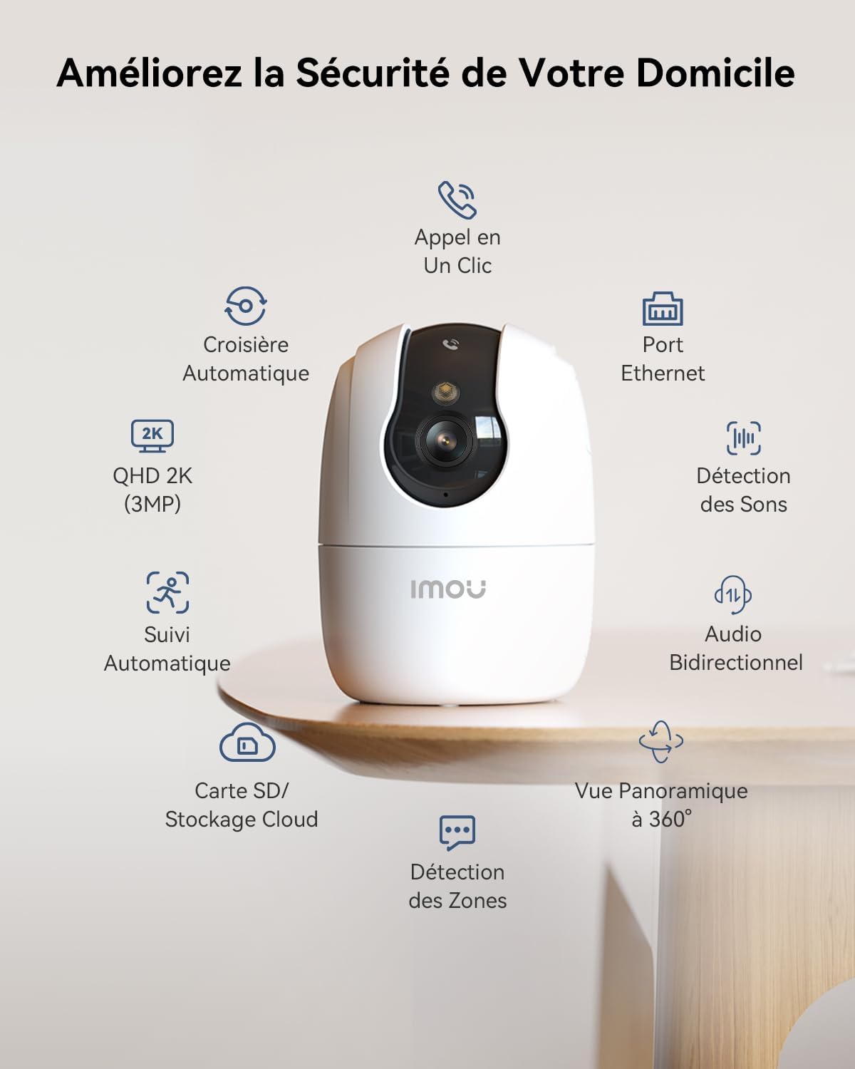 Imou 2K(3MP) Caméra Surveillance WiFi Intérieur 360°, Wi-Fi 6 Double-Bande(2.4G/5GHz), Vision Nocturne Couleur, Détection de Personnes/Animaux,Suivi Intelligent,Compatible Alexa pour Bébé/Chien/Maison 12 Imou 2K(3MP) Caméra Surveillance WiFi Intérieur 360°, Wi-Fi 6 Double-Bande(2.4G/5GHz), Vision Nocturne Couleur, Détection de Personnes/Animaux,Suivi Intelligent,Compatible Alexa pour Bébé/Chien/Maison – Image 11