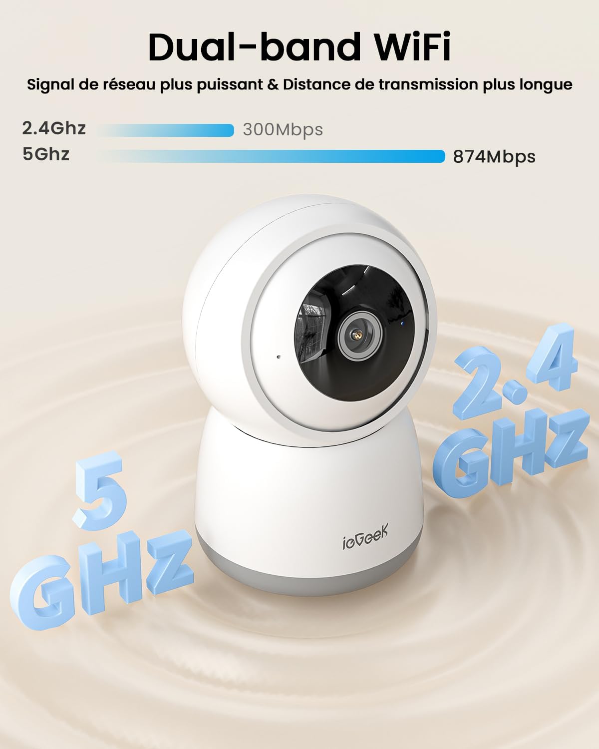 ieGeek 2 Pièces 2K Caméra Surveillance WiFi Intérieur 360° - Camera IP avec Double WiFi (2.4G/5GHz), Détection AI/PIR, Suivi Automatique, Compatible Alexa pour Chien/Bébé/Maison, SC1 3 ieGeek 2 Pièces 2K Caméra Surveillance WiFi Intérieur 360° - Camera IP avec Double WiFi (2.4G/5GHz), Détection AI/PIR, Suivi Automatique, Compatible Alexa pour Chien/Bébé/Maison, SC1 – Image 2