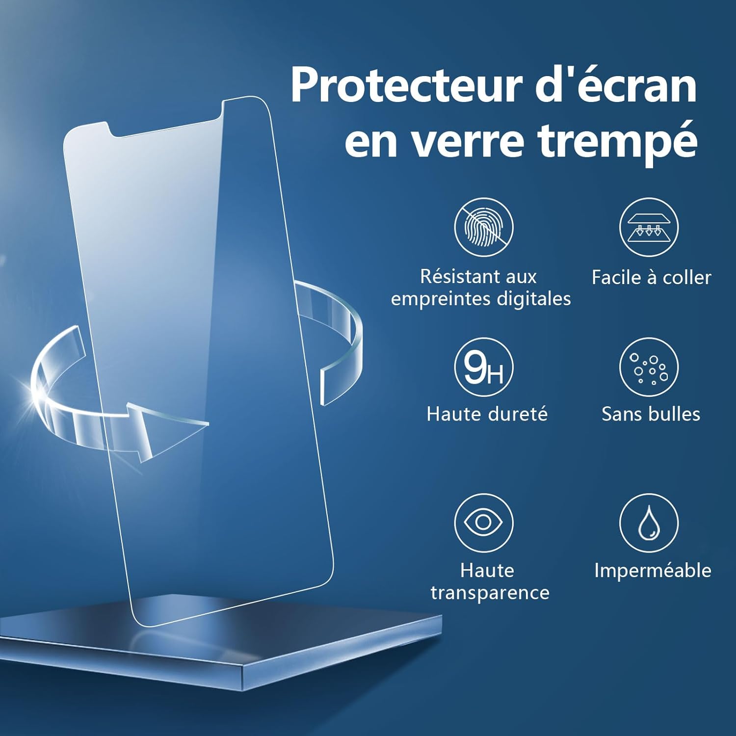 NEW'C Lot de 2, Verre Trempé pour iPhone 11 et iPhone XR, Film Protection écran - Sans Bulles d'air -Ultra Résistant (0,33mm HD Ultra Transparent) Dureté 9H Glass 5 NEW'C Lot de 2, Verre Trempé pour iPhone 11 et iPhone XR, Film Protection écran - Sans Bulles d'air -Ultra Résistant (0,33mm HD Ultra Transparent) Dureté 9H Glass – Image 4