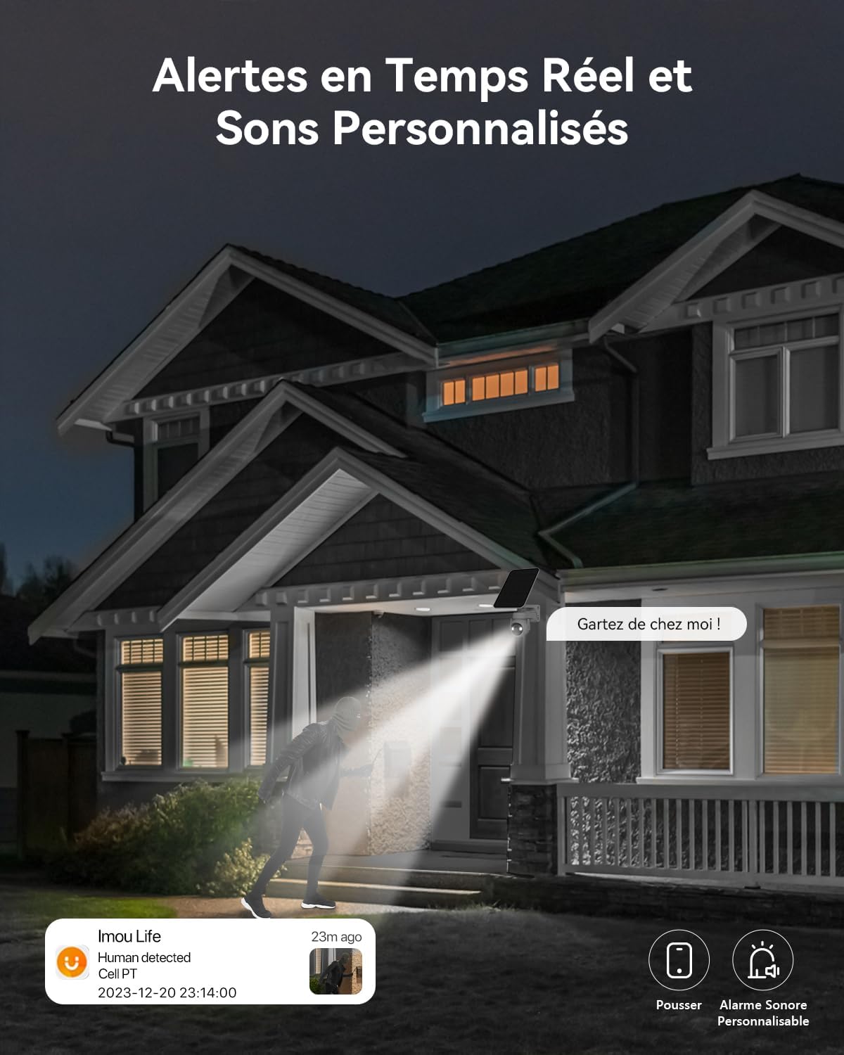 Imou 2K Caméra Surveillance WiFi Exterieure sans Fil Solaire avec Batterie 15000mAh, Camera Solaire Exterieur 360° PTZ, 2.4GHz,Vision Nocturne Couluer,Détection Humaine AI,Audio Bidirectionnel, Sirène 10 Imou 2K Caméra Surveillance WiFi Exterieure sans Fil Solaire avec Batterie 15000mAh, Camera Solaire Exterieur 360° PTZ, 2.4GHz,Vision Nocturne Couluer,Détection Humaine AI,Audio Bidirectionnel, Sirène – Image 9