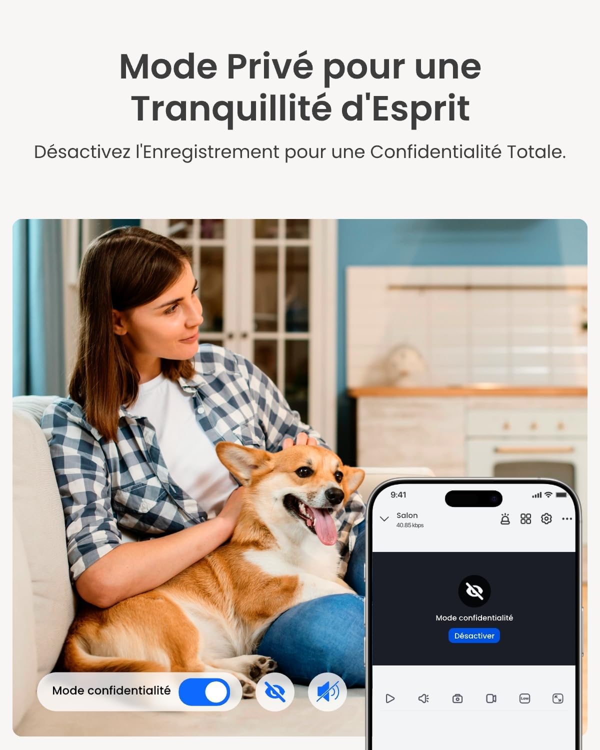 Reolink 4MP Interieur Caméra Surveillance WiFi – Vue à 360°, Suivi Automatique, Détection IA (Personne/Animal/Pleurs), Audio Bidirectionnel, Vision Nocturne, Mode Privé, sans Abonnement – E1 7 Reolink 4MP Interieur Caméra Surveillance WiFi – Vue à 360°, Suivi Automatique, Détection IA (Personne/Animal/Pleurs), Audio Bidirectionnel, Vision Nocturne, Mode Privé, sans Abonnement – E1 – Image 6