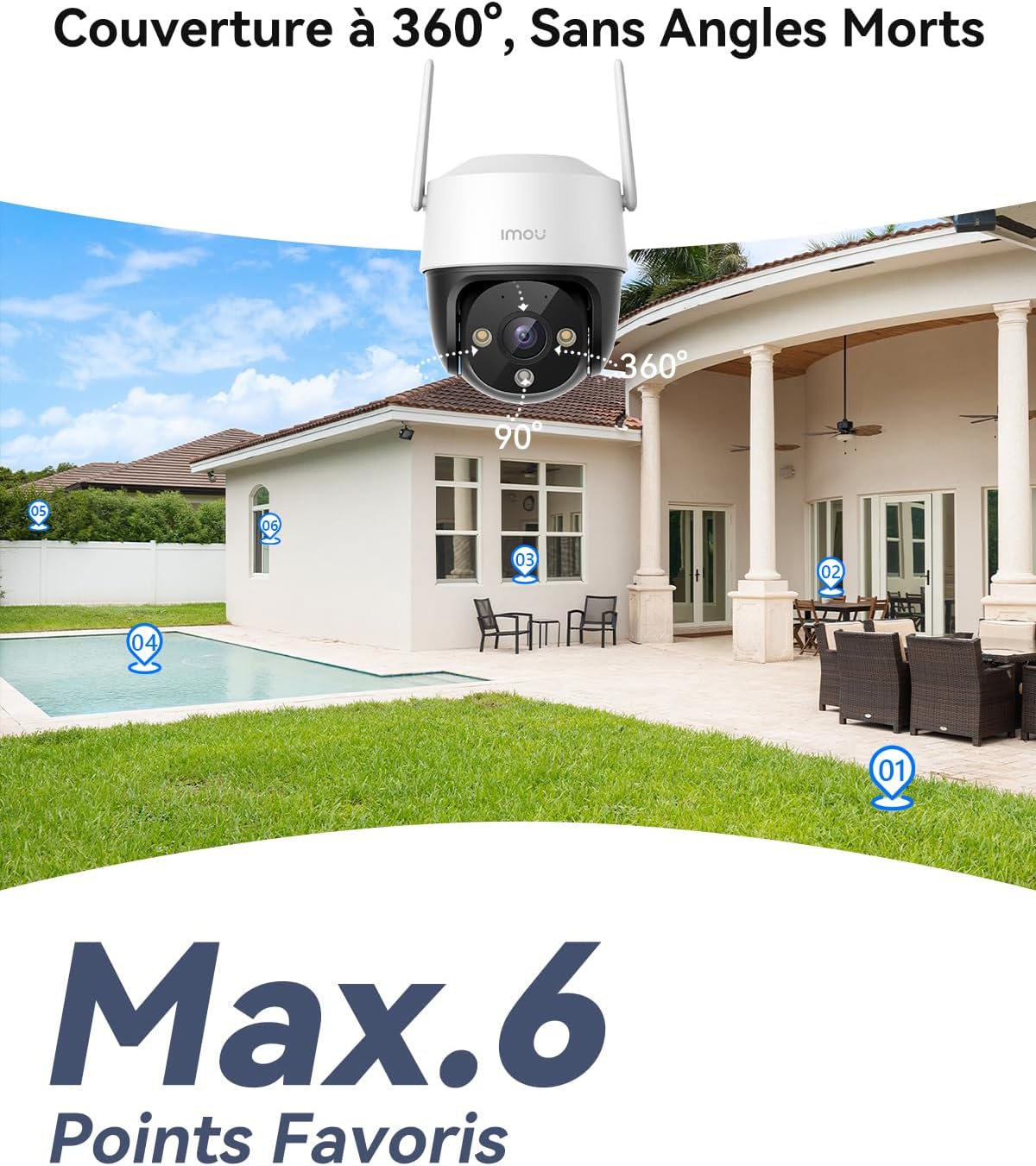 Imou 2K(3MP) Caméra Surveillance WiFi Extérieure 360°, Vision Nocturne Couleur 30M, Détection des Personnes et Véhicules, Suivi Intelligent, Étanche IP66, WiFi 2.4GHz et Wi-FI 6, Audio Bidirectionnel 11 Imou 2K(3MP) Caméra Surveillance WiFi Extérieure 360°, Vision Nocturne Couleur 30M, Détection des Personnes et Véhicules, Suivi Intelligent, Étanche IP66, WiFi 2.4GHz et Wi-FI 6, Audio Bidirectionnel – Image 10