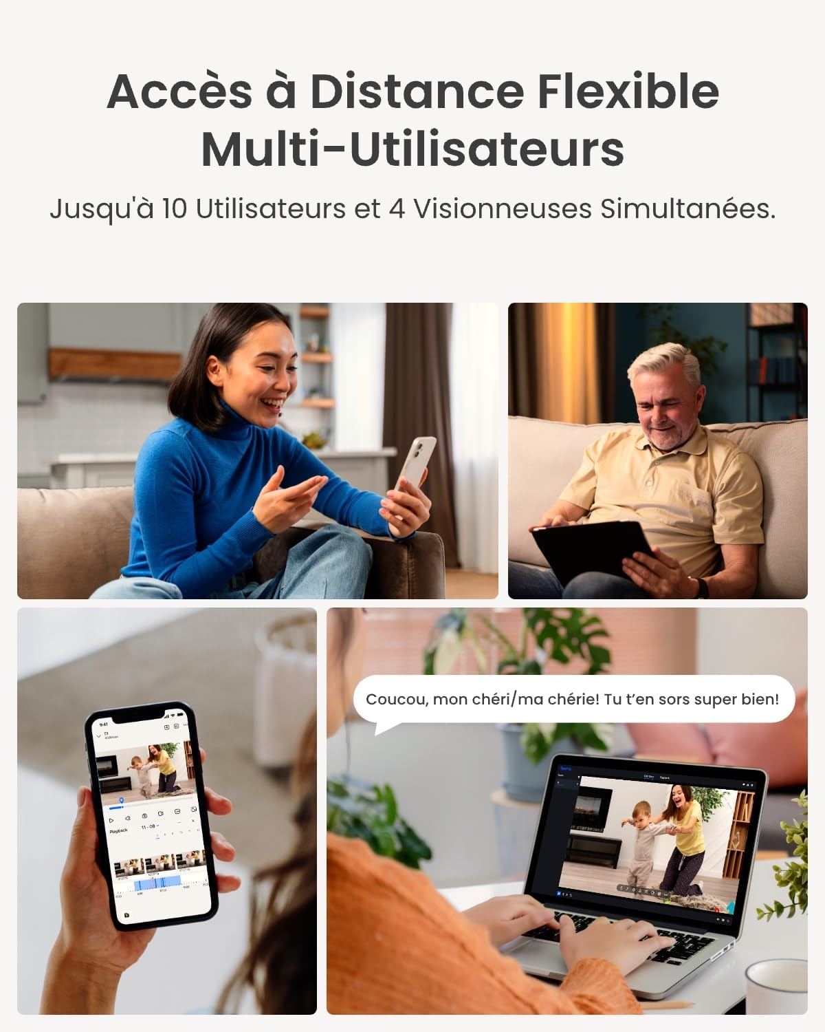 Reolink 4MP Interieur Caméra Surveillance WiFi – Vue à 360°, Suivi Automatique, Détection IA (Personne/Animal/Pleurs), Audio Bidirectionnel, Vision Nocturne, Mode Privé, sans Abonnement – E1 8 Reolink 4MP Interieur Caméra Surveillance WiFi – Vue à 360°, Suivi Automatique, Détection IA (Personne/Animal/Pleurs), Audio Bidirectionnel, Vision Nocturne, Mode Privé, sans Abonnement – E1 – Image 7