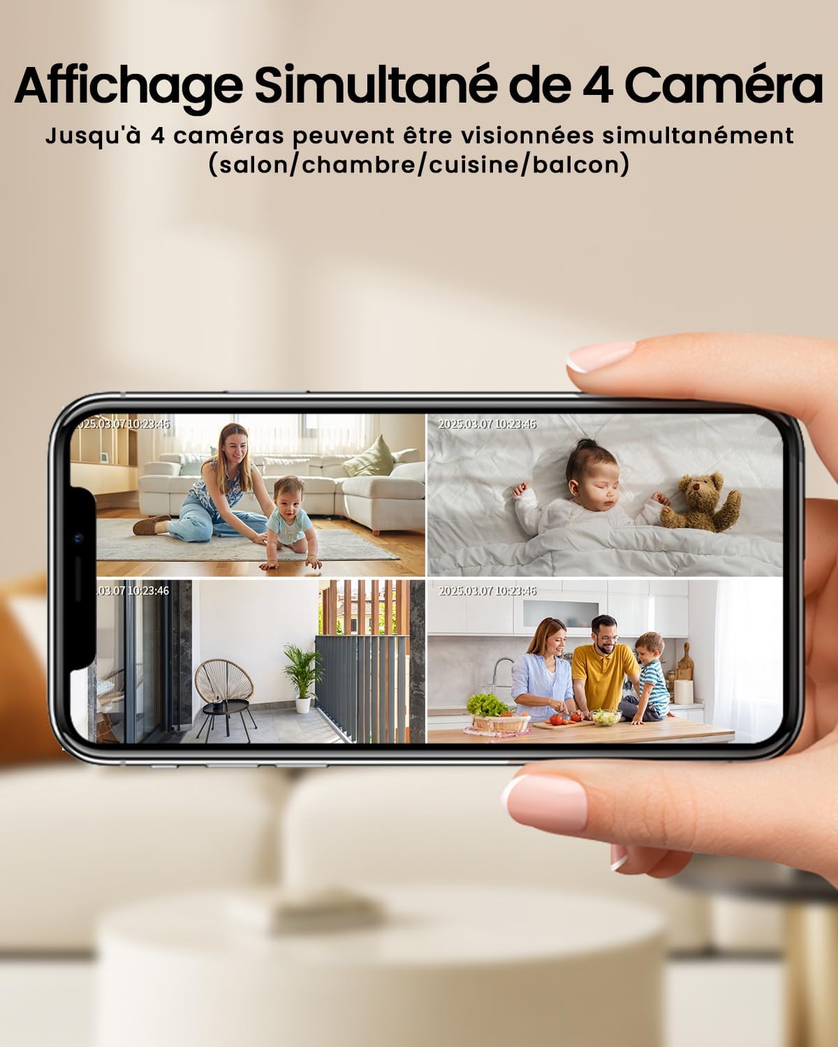 ieGeek 2 Pièces 2K Caméra Surveillance WiFi Intérieur 360° - Camera IP avec Double WiFi (2.4G/5GHz), Détection AI/PIR, Suivi Automatique, Compatible Alexa pour Chien/Bébé/Maison, SC1 9 ieGeek 2 Pièces 2K Caméra Surveillance WiFi Intérieur 360° - Camera IP avec Double WiFi (2.4G/5GHz), Détection AI/PIR, Suivi Automatique, Compatible Alexa pour Chien/Bébé/Maison, SC1 – Image 8