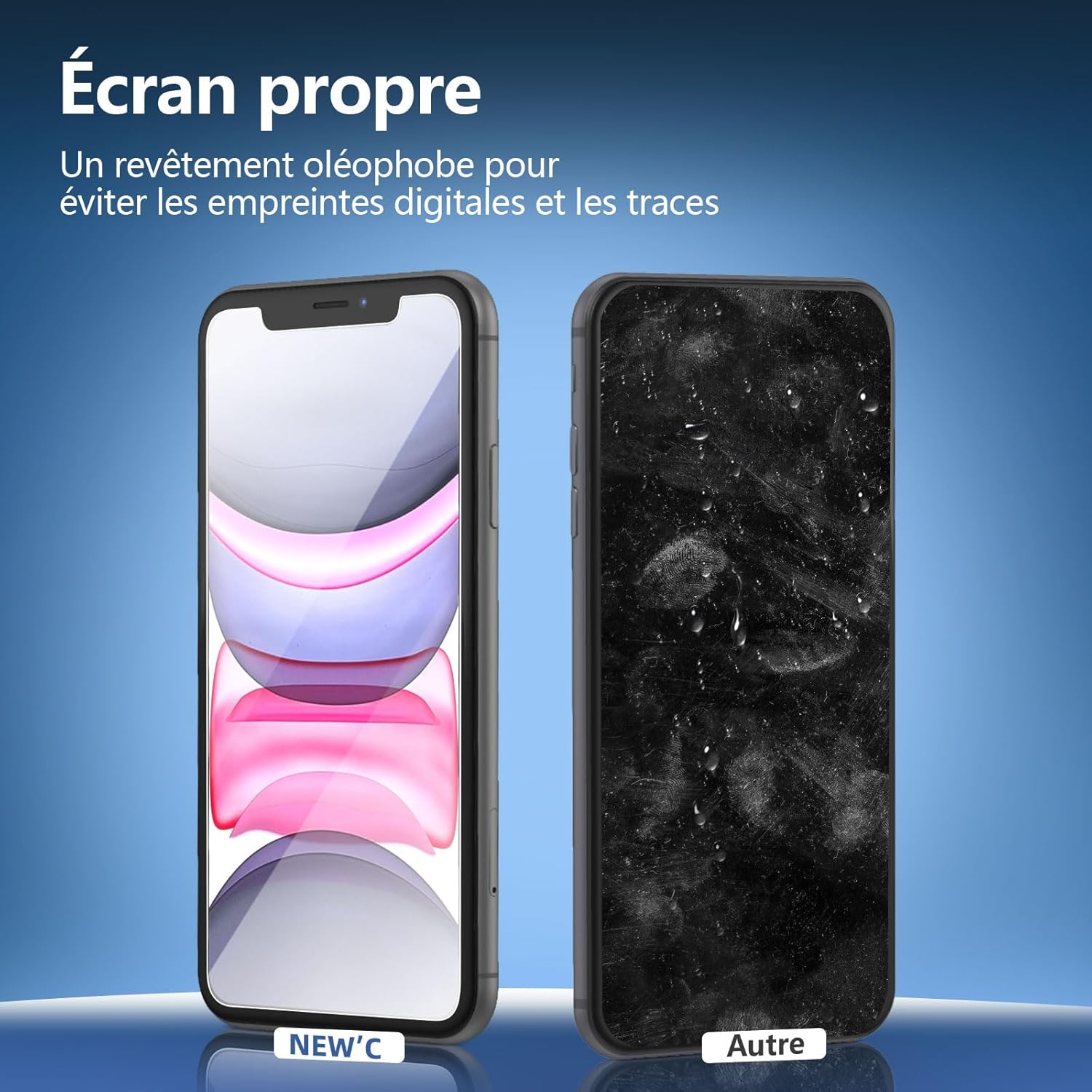 NEW'C Lot de 2, Verre Trempé pour iPhone 11 et iPhone XR, Film Protection écran - Sans Bulles d'air -Ultra Résistant (0,33mm HD Ultra Transparent) Dureté 9H Glass 9 NEW'C Lot de 2, Verre Trempé pour iPhone 11 et iPhone XR, Film Protection écran - Sans Bulles d'air -Ultra Résistant (0,33mm HD Ultra Transparent) Dureté 9H Glass – Image 8