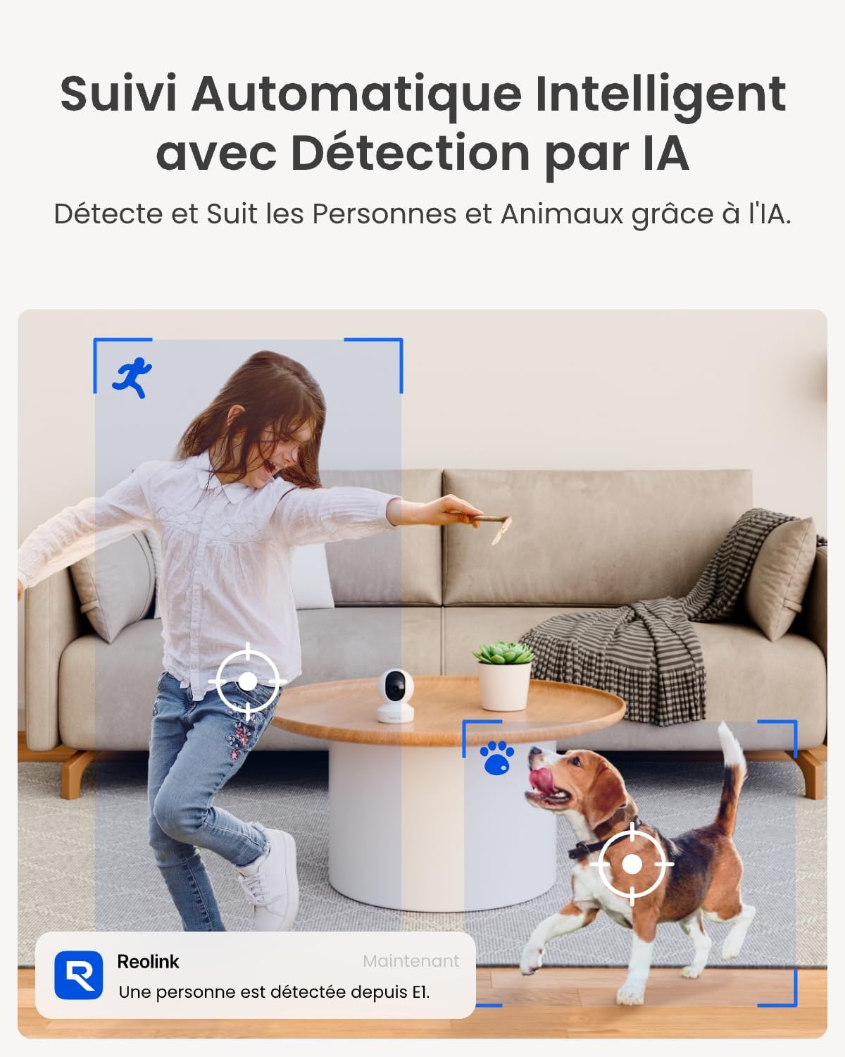 Reolink 4MP Interieur Caméra Surveillance WiFi – Vue à 360°, Suivi Automatique, Détection IA (Personne/Animal/Pleurs), Audio Bidirectionnel, Vision Nocturne, Mode Privé, sans Abonnement – E1 4 Reolink 4MP Interieur Caméra Surveillance WiFi – Vue à 360°, Suivi Automatique, Détection IA (Personne/Animal/Pleurs), Audio Bidirectionnel, Vision Nocturne, Mode Privé, sans Abonnement – E1 – Image 3