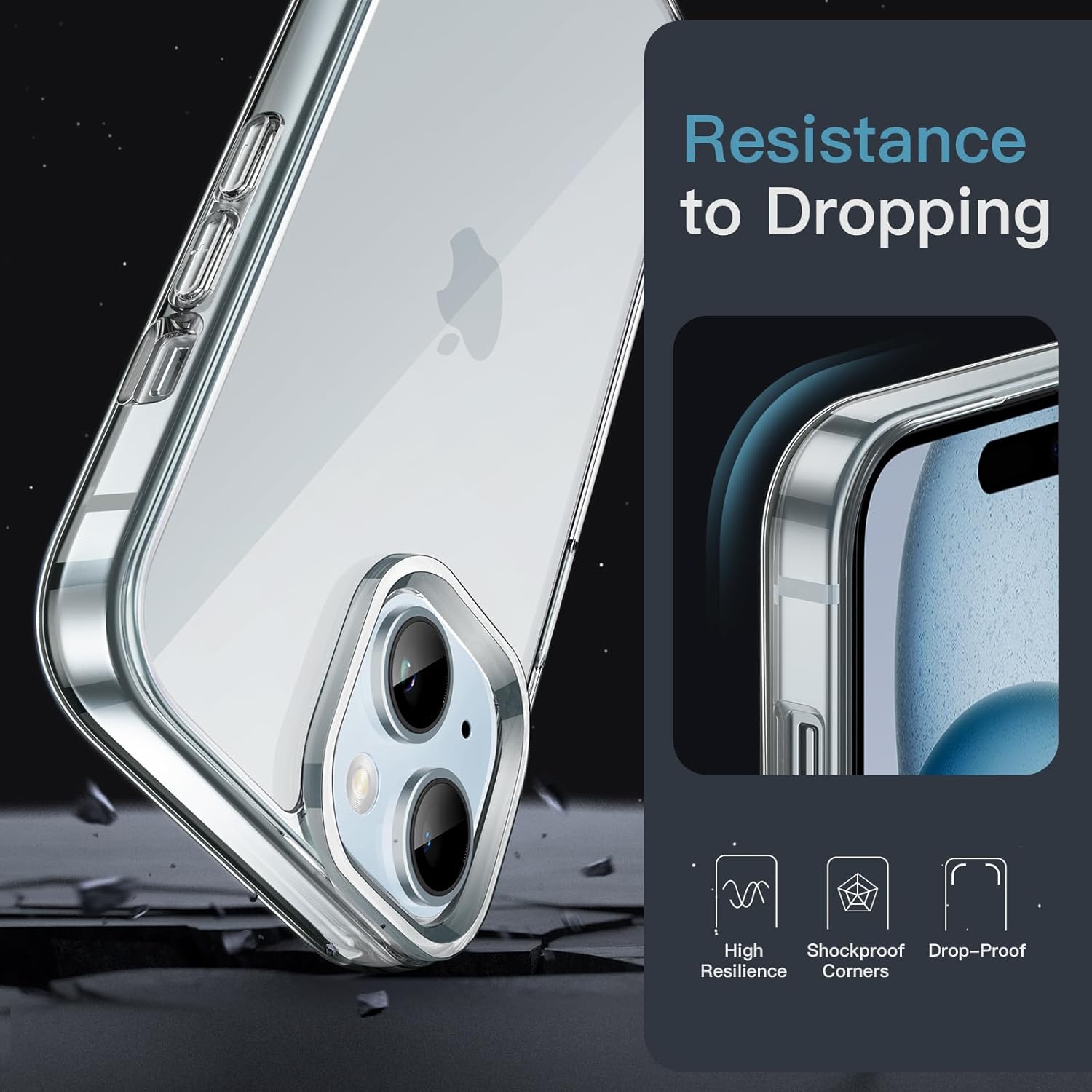 JETech Coque pour iPhone 15 6,1 Pouces, Anti-Jaunissement Étui de Protection Antichoc, Housse Anti-Rayures Dos Transparente (Transparente) 6 JETech Coque pour iPhone 15 6,1 Pouces, Anti-Jaunissement Étui de Protection Antichoc, Housse Anti-Rayures Dos Transparente (Transparente) – Image 5