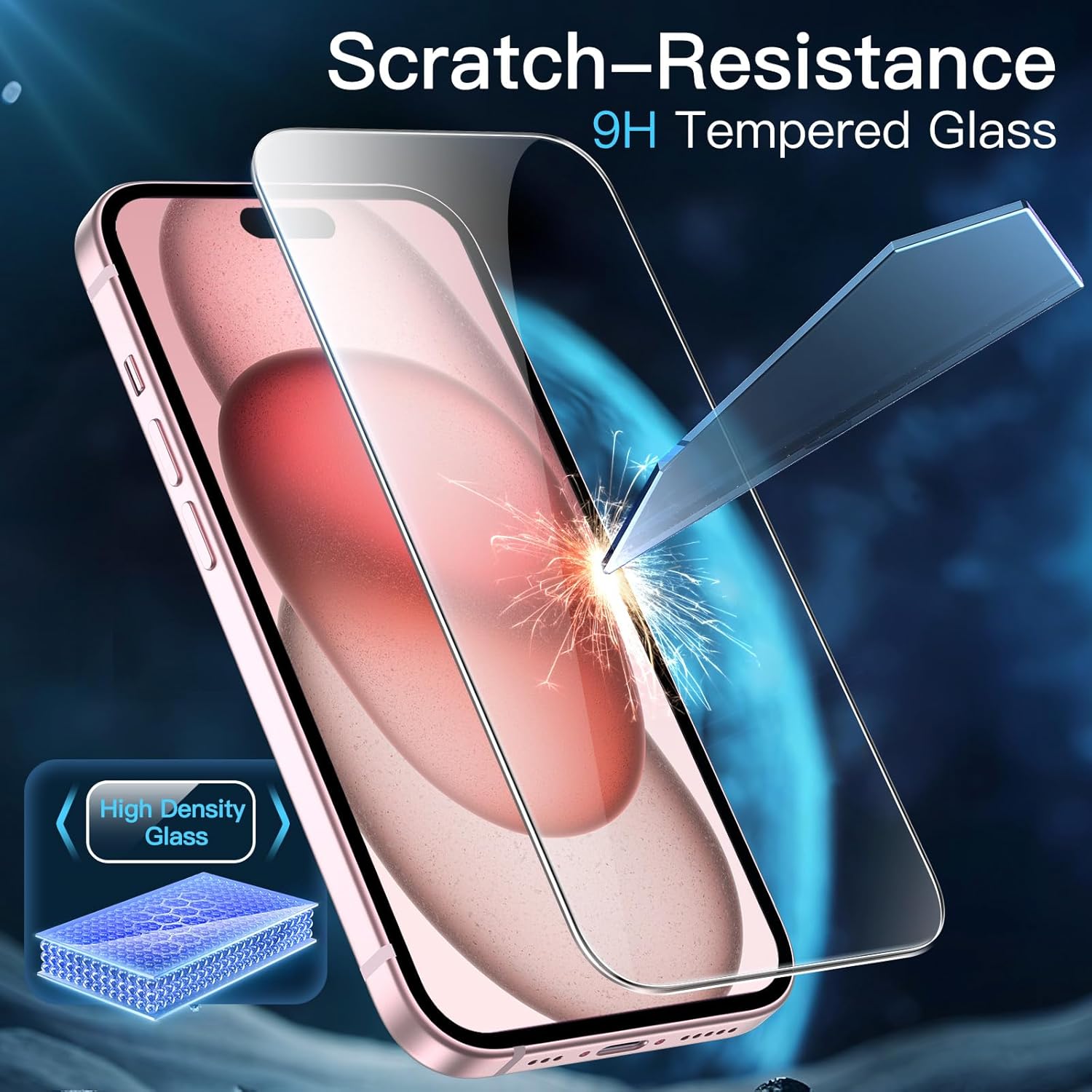 JETech Protection D'écran pour iPhone 15 6,1 Pouces, Film en Verre Trempé avec Outil d'Installation Facile, Compatible Coque, Transparent HD, Lot de 3 7 JETech Protection D'écran pour iPhone 15 6,1 Pouces, Film en Verre Trempé avec Outil d'Installation Facile, Compatible Coque, Transparent HD, Lot de 3 – Image 6