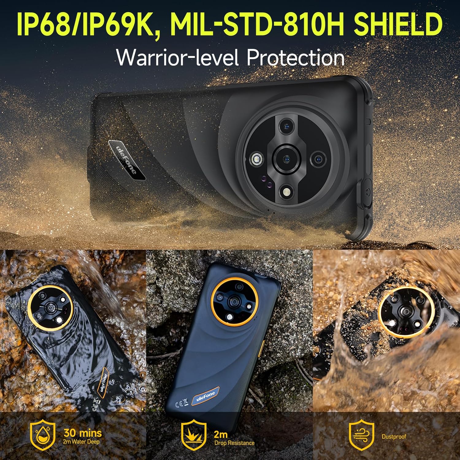 Ulefone Armor X31 Smartphone Incassable 12Go+128Go Android 14 Téléphone Incassable 6050mAh IP69K Étanche 6.56" 90Hz, Caméra AI 48MP+20MP, 4G Dual SIM IP68 Smartphone Antichoc NFC/Face ID/OTG/GPS/Vert 3 Ulefone Armor X31 Smartphone Incassable 12Go+128Go Android 14 Téléphone Incassable 6050mAh IP69K Étanche 6.56" 90Hz, Caméra AI 48MP+20MP, 4G Dual SIM IP68 Smartphone Antichoc NFC/Face ID/OTG/GPS/Vert – Image 2