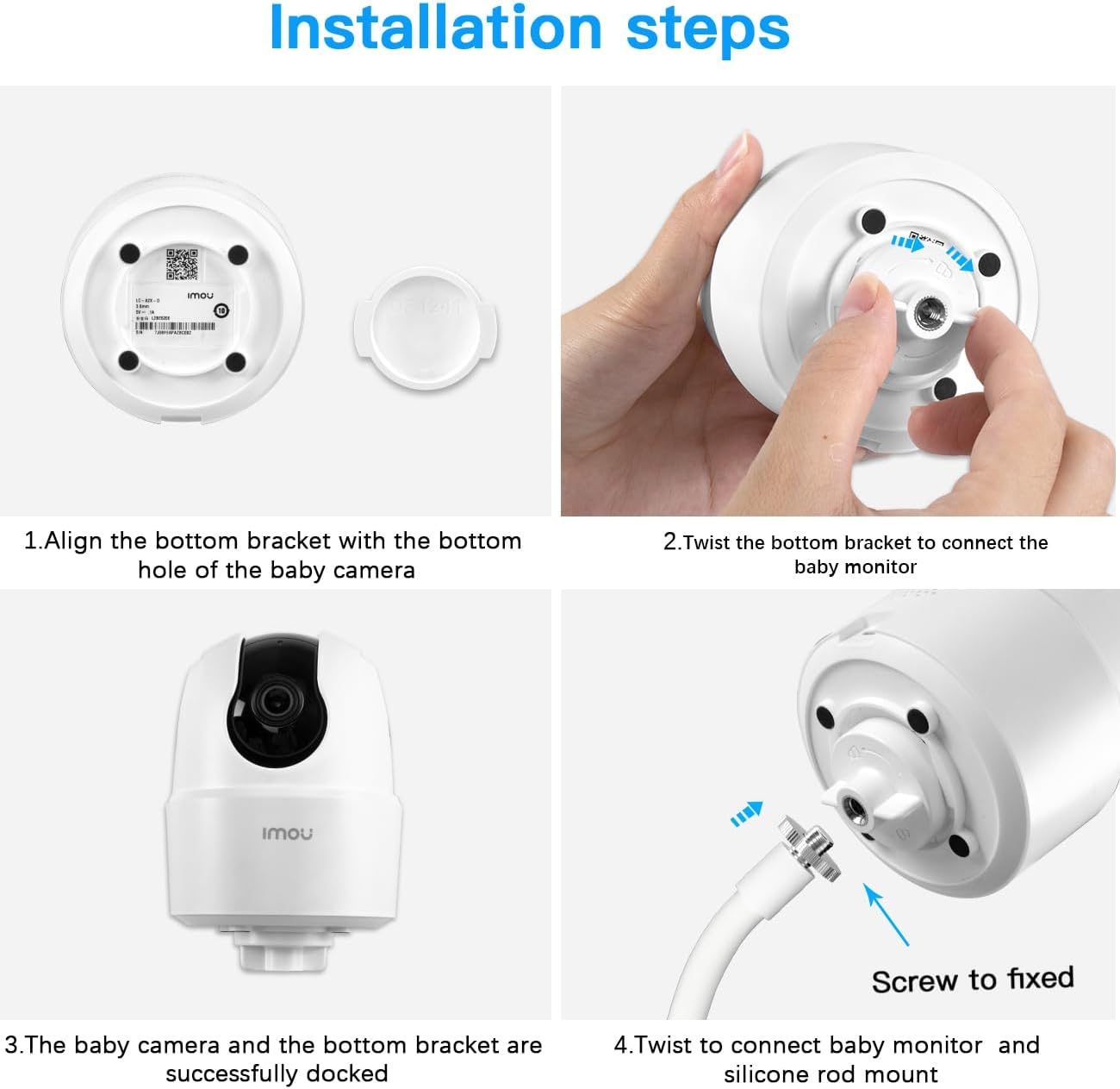 Support pour caméra de surveillance Imou 2K (3MP) WiFi, support flexible pour caméra bébé pour Imou 2.5K (4MP)/3K (5MP) caméra intelligente d’intérieur, support pour moniteur bébé, accessoire pour 7 Support pour caméra de surveillance Imou 2K (3MP) WiFi, support flexible pour caméra bébé pour Imou 2.5K (4MP)/3K (5MP) caméra intelligente d’intérieur, support pour moniteur bébé, accessoire pour – Image 6