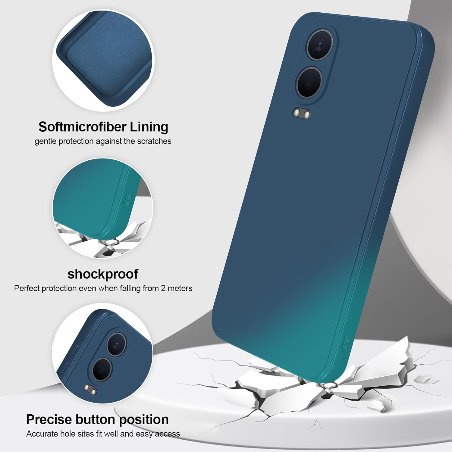 GiiYoon Coque pour OnePlus Nord CE 4 Lite 5G Case en Silicone, Etui de Protection Antichoc Etui Housse Silicone Ultra-Mince avec Couche Intérieure en Fibre et Protection pour Caméra, Bleu 3 GiiYoon Coque pour OnePlus Nord CE 4 Lite 5G Case en Silicone, Etui de Protection Antichoc Etui Housse Silicone Ultra-Mince avec Couche Intérieure en Fibre et Protection pour Caméra, Bleu – Image 2