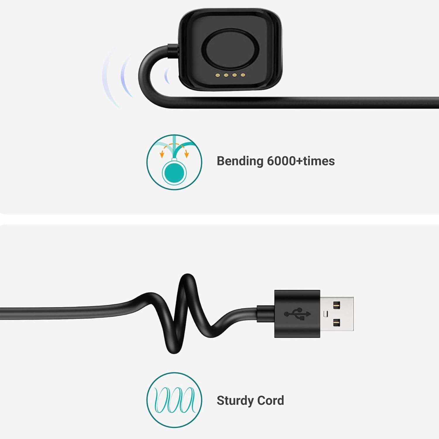 Chargeur compatible avec OnePlus Watch 3, câble de charge USB, station d'accueil pour montre connectée OnePlus Watch 3, 2, 2R (blanc) 3 Chargeur compatible avec OnePlus Watch 3, câble de charge USB, station d'accueil pour montre connectée OnePlus Watch 3, 2, 2R (blanc) – Image 2