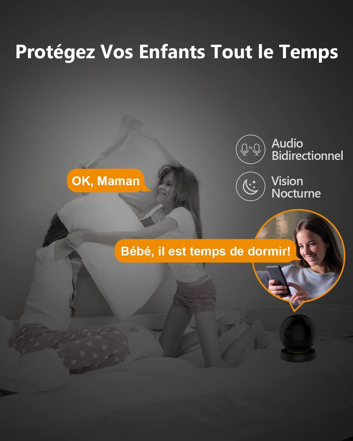 2022 Version Imou Caméra Surveillance WiFi Interieur 2.5K Caméra 360° Connectée Caméra IP sans Fil Détection Humaine Suivi Intelligent Mode Privé Audio Bidirectionnel Compatible Alexa pour Bébé Animal 7 2022 Version Imou Caméra Surveillance WiFi Interieur 2.5K Caméra 360° Connectée Caméra IP sans Fil Détection Humaine Suivi Intelligent Mode Privé Audio Bidirectionnel Compatible Alexa pour Bébé Animal – Image 6