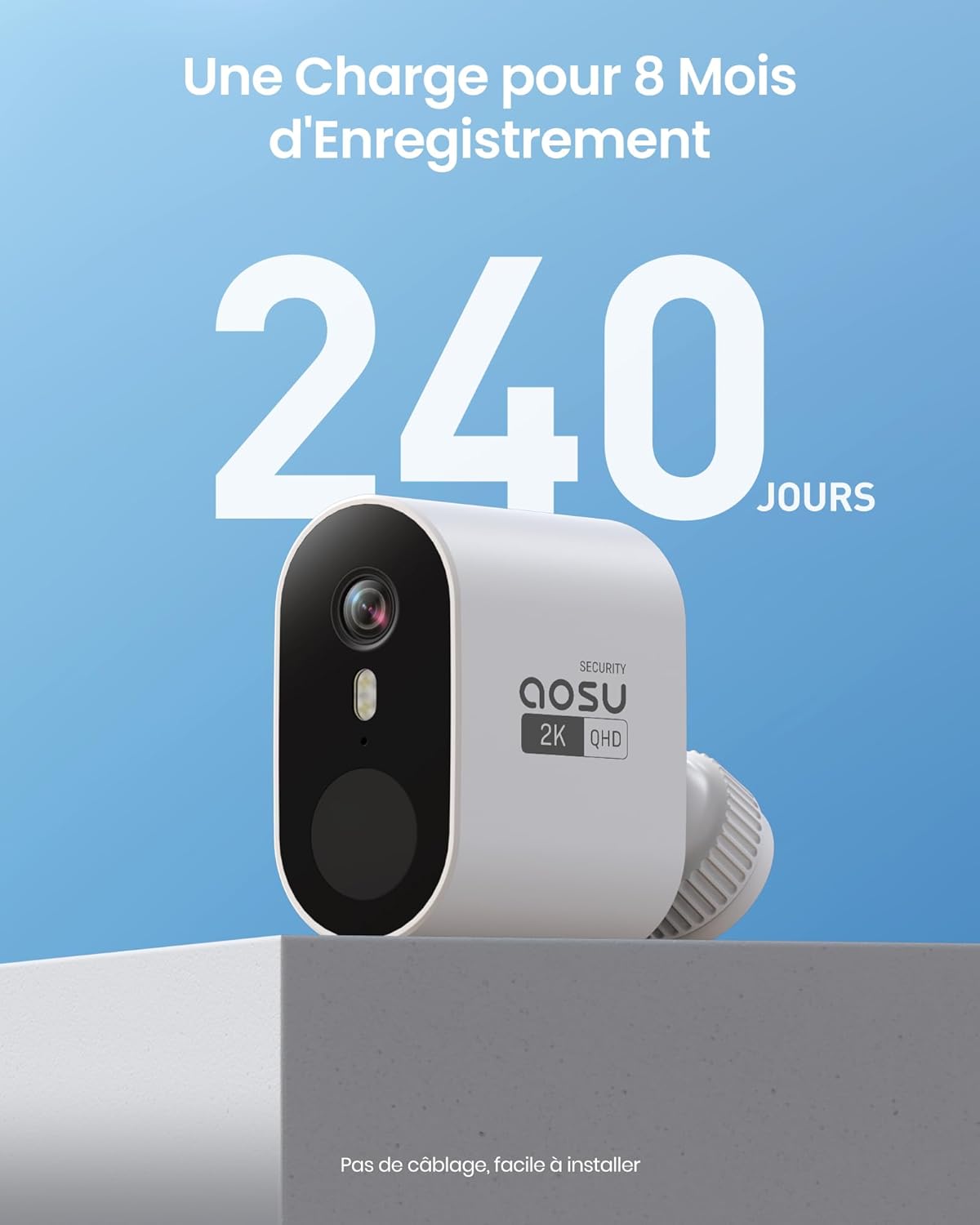 aosu 2K Caméra Surveillance WiFi Extérieure sans Fil, Kit 2 Caméras avec aosuBase, sans Frais Mensuels, Autonomie Jusqu’à 240 Jours, 166° Ultra Grand Angle, Al Détection, Vision Suivi Entre Caméras 5 aosu 2K Caméra Surveillance WiFi Extérieure sans Fil, Kit 2 Caméras avec aosuBase, sans Frais Mensuels, Autonomie Jusqu’à 240 Jours, 166° Ultra Grand Angle, Al Détection, Vision Suivi Entre Caméras – Image 4