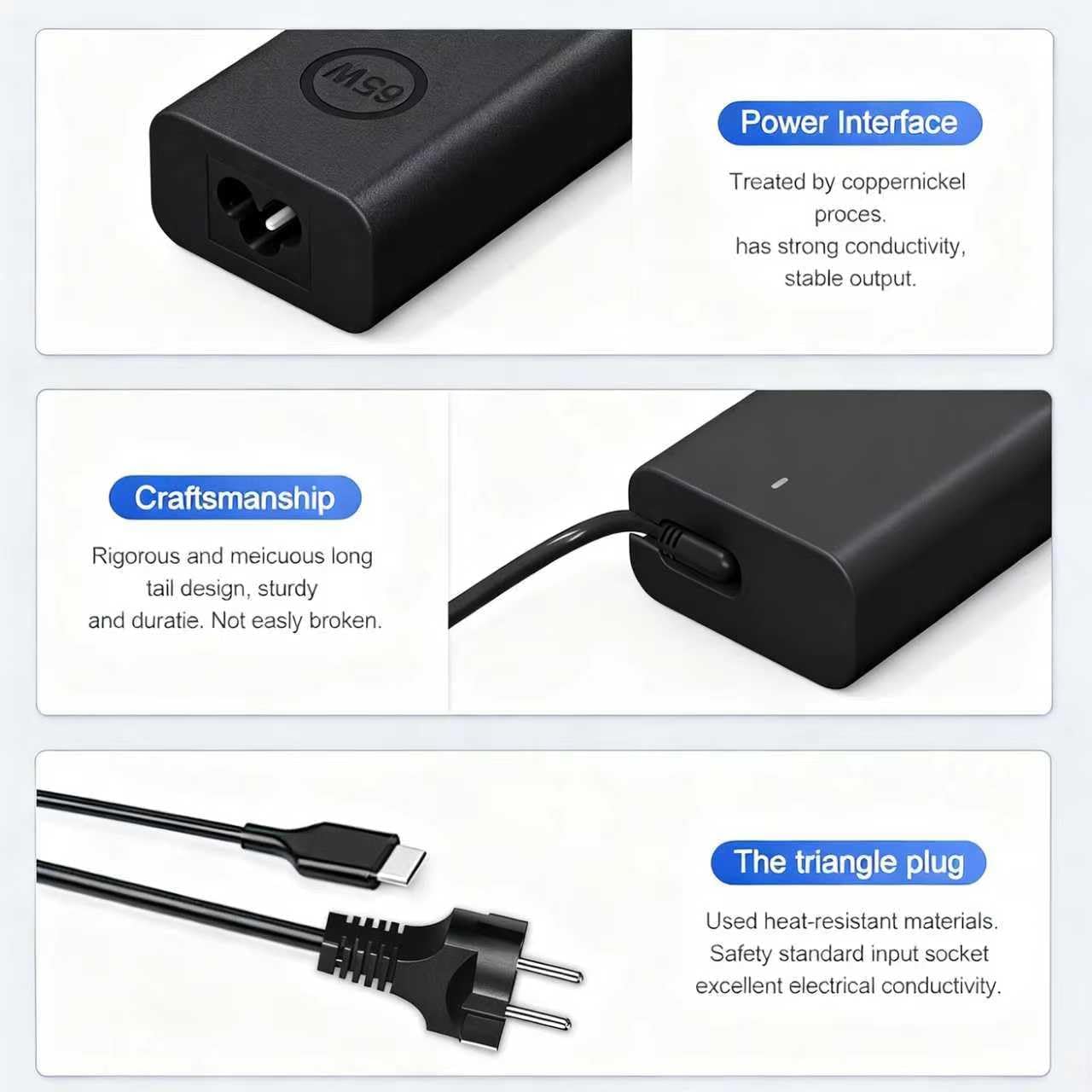SCOVEE 65W USB C Chargeur,Compatible Dell Ordinateur Portable Chargeur,pour Dell Latitude 3440 3540 5420 5430 5440 5520 5530 5540 7430 7440 XPS 13,ChromeBook 3100,Type C Power Adaptateur 8 SCOVEE 65W USB C Chargeur,Compatible Dell Ordinateur Portable Chargeur,pour Dell Latitude 3440 3540 5420 5430 5440 5520 5530 5540 7430 7440 XPS 13,ChromeBook 3100,Type C Power Adaptateur – Image 7