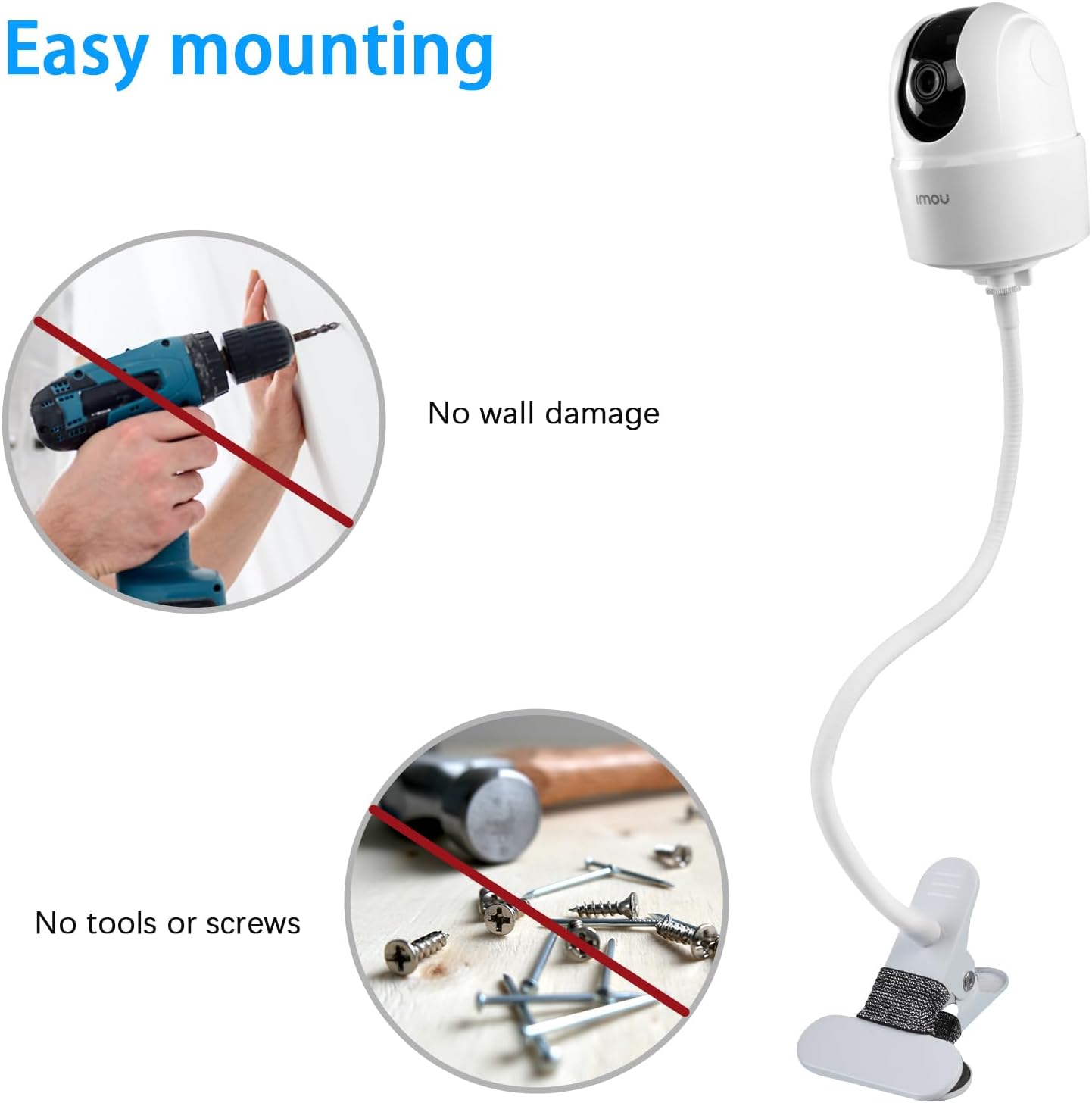 Support pour caméra de surveillance Imou 2K (3MP) WiFi, support flexible pour caméra bébé pour Imou 2.5K (4MP)/3K (5MP) caméra intelligente d’intérieur, support pour moniteur bébé, accessoire pour 5 Support pour caméra de surveillance Imou 2K (3MP) WiFi, support flexible pour caméra bébé pour Imou 2.5K (4MP)/3K (5MP) caméra intelligente d’intérieur, support pour moniteur bébé, accessoire pour – Image 4