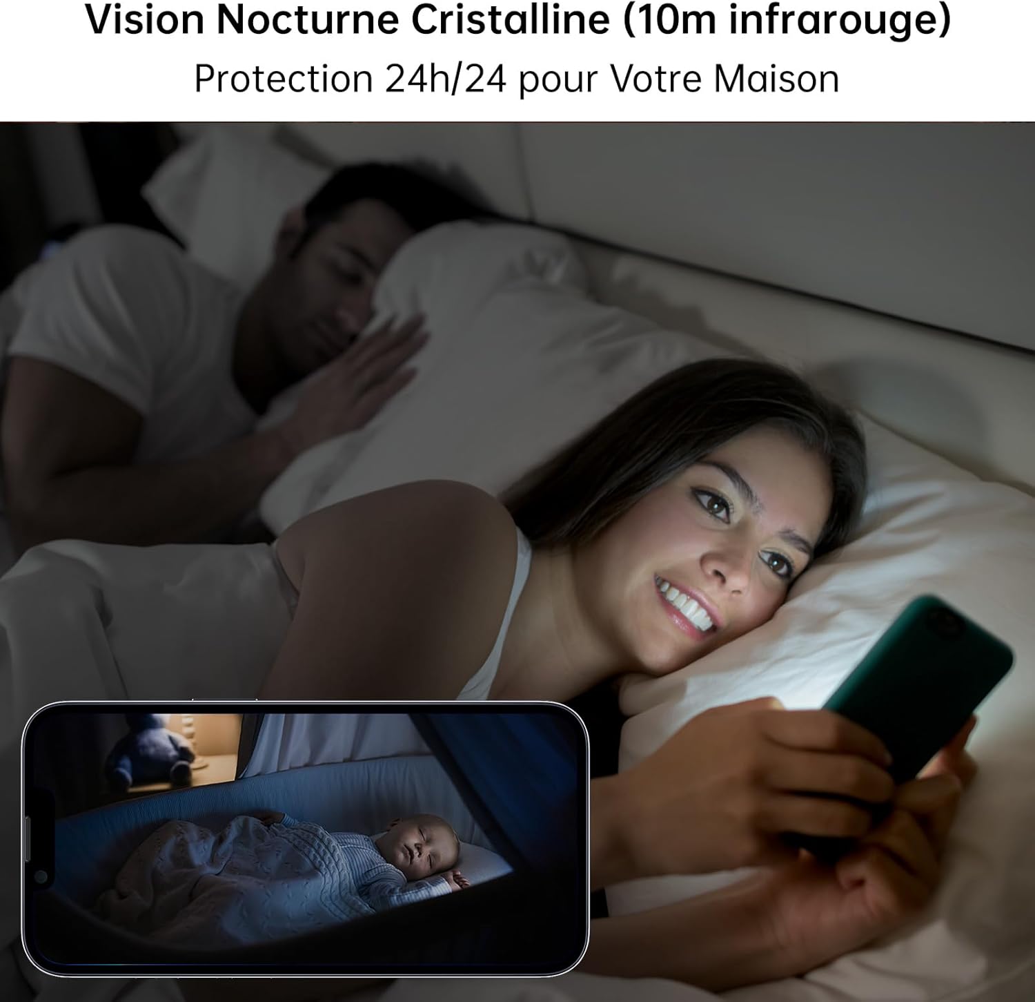 2K 3MP Camera Interieur 2.4/5GHz Camera Surveillance WiFi avec Détection de Mouvement, Vision Nocturne, Audio Bidirectionne Compatible avec Alexa pour Bébé/Animal/Maison (2 pièces) 8 2K 3MP Camera Interieur 2.4/5GHz Camera Surveillance WiFi avec Détection de Mouvement, Vision Nocturne, Audio Bidirectionne Compatible avec Alexa pour Bébé/Animal/Maison (2 pièces) – Image 7