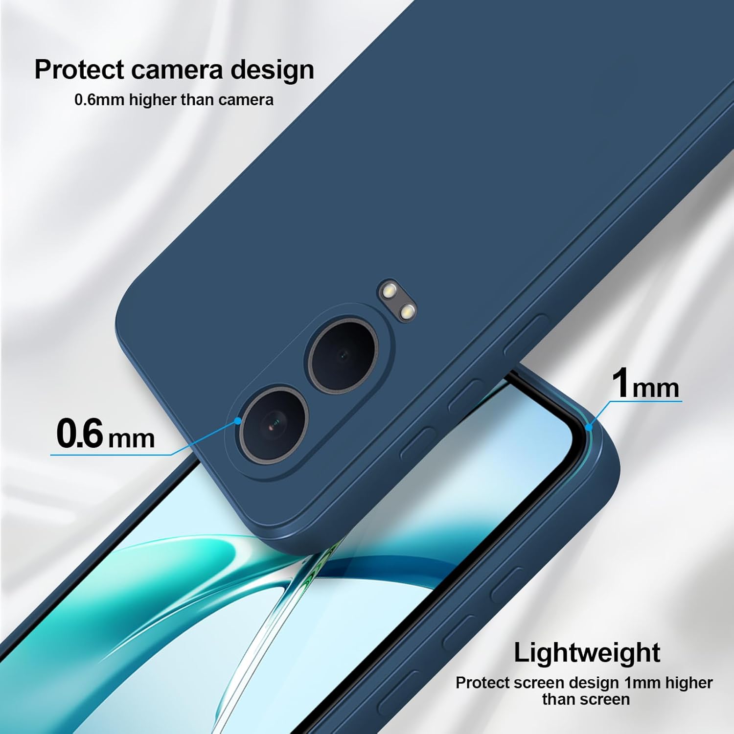 GiiYoon Coque pour OnePlus Nord CE 4 Lite 5G Case en Silicone, Etui de Protection Antichoc Etui Housse Silicone Ultra-Mince avec Couche Intérieure en Fibre et Protection pour Caméra, Bleu 4 GiiYoon Coque pour OnePlus Nord CE 4 Lite 5G Case en Silicone, Etui de Protection Antichoc Etui Housse Silicone Ultra-Mince avec Couche Intérieure en Fibre et Protection pour Caméra, Bleu – Image 3