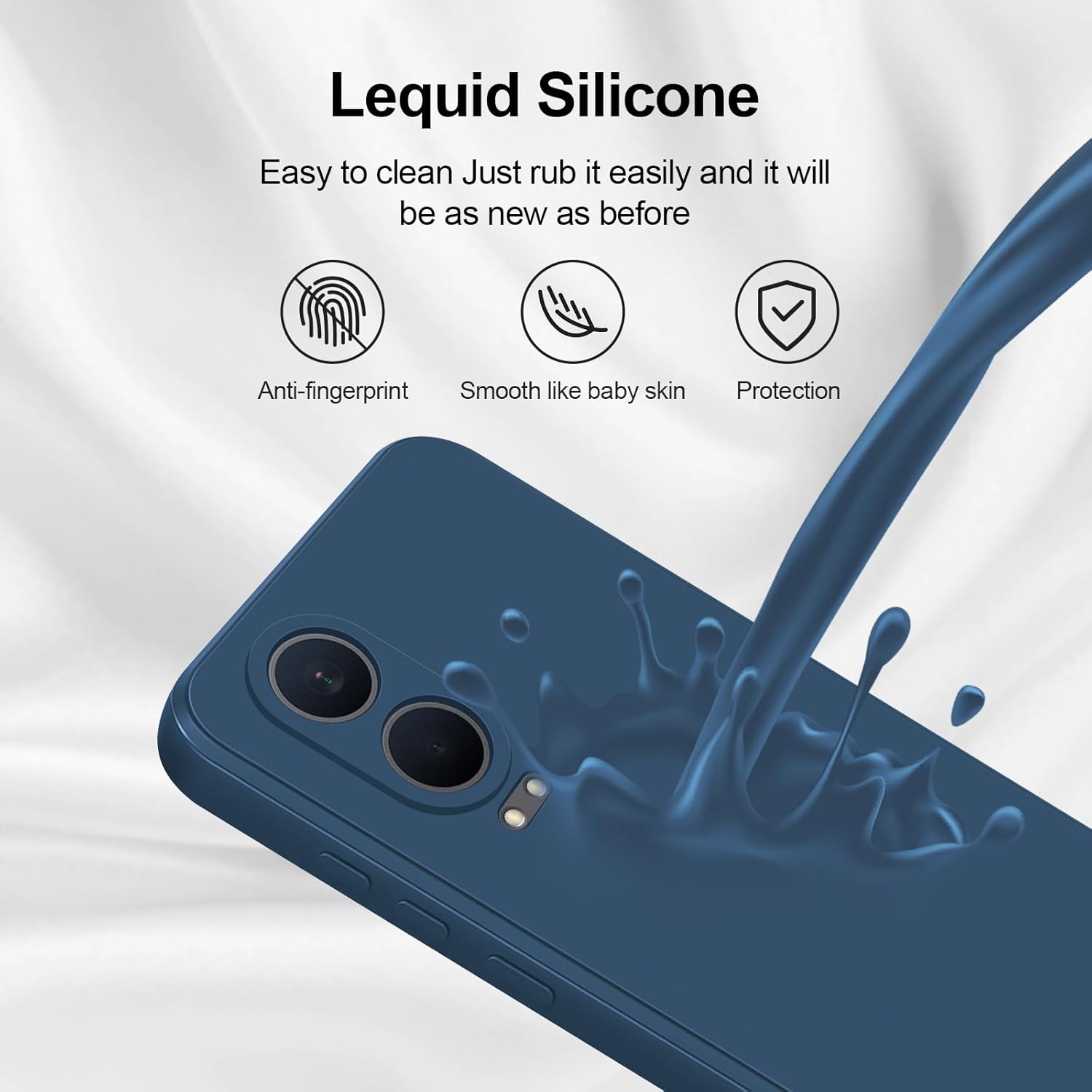 GiiYoon Coque pour OnePlus Nord CE 4 Lite 5G Case en Silicone, Etui de Protection Antichoc Etui Housse Silicone Ultra-Mince avec Couche Intérieure en Fibre et Protection pour Caméra, Bleu 5 GiiYoon Coque pour OnePlus Nord CE 4 Lite 5G Case en Silicone, Etui de Protection Antichoc Etui Housse Silicone Ultra-Mince avec Couche Intérieure en Fibre et Protection pour Caméra, Bleu – Image 4