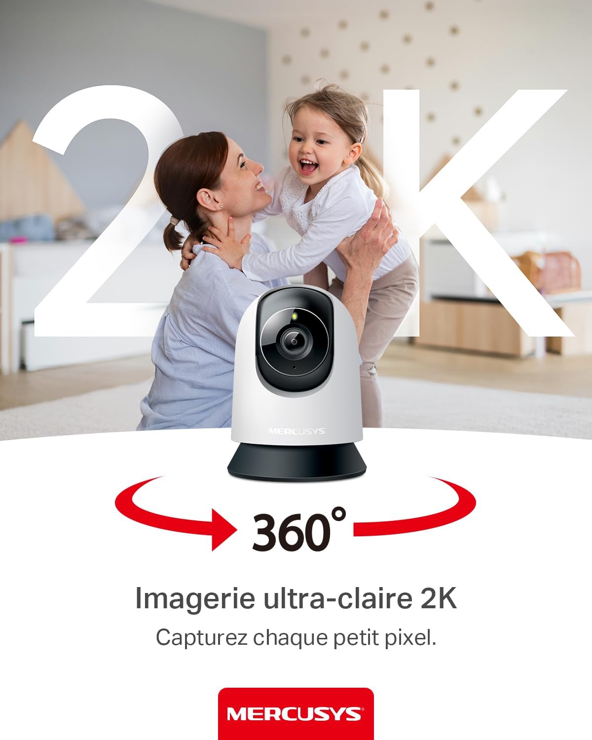 MERCUSYS Caméra Surveillance WiFi intérieure 360° 2K, Vision Nocturne, Notifications en Temps réel, Détection de Personne, Suivi de Mouvement, Télécommande, Compatible avec Alexa, MC210 4 MERCUSYS Caméra Surveillance WiFi intérieure 360° 2K, Vision Nocturne, Notifications en Temps réel, Détection de Personne, Suivi de Mouvement, Télécommande, Compatible avec Alexa, MC210 – Image 3