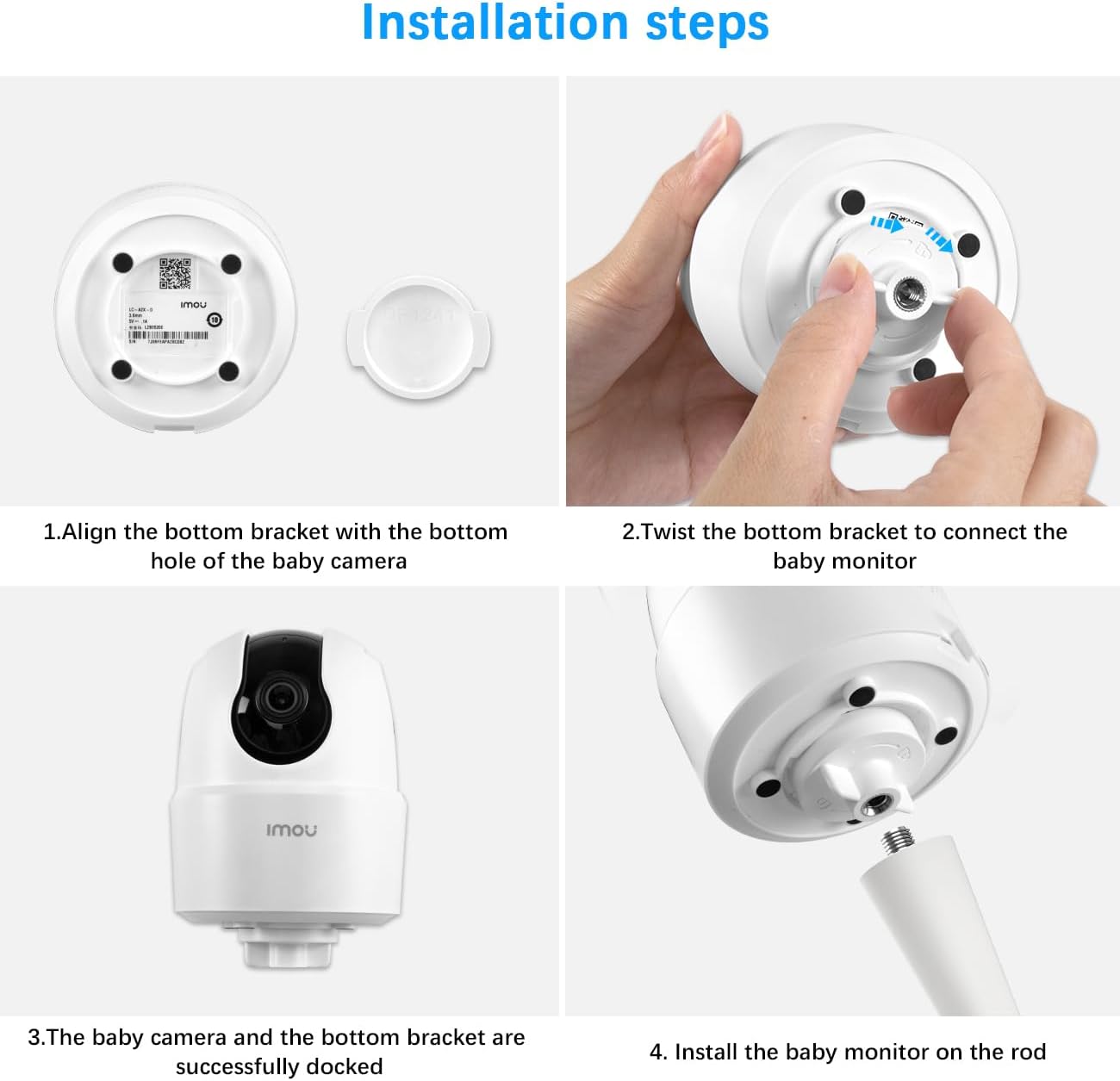 Support de caméra pour bébé Imou 2K/3MP Caméra de surveillance intérieure Wi-Fi Support flexible pour caméra de surveillance Imou Ranger 2C 8 Support de caméra pour bébé Imou 2K/3MP Caméra de surveillance intérieure Wi-Fi Support flexible pour caméra de surveillance Imou Ranger 2C – Image 7