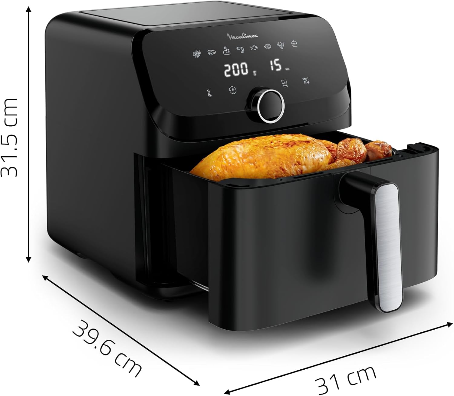 Moulinex Easy Fry Mega, air fryer compact, Mono tiroir 7.5 L, Jusqu’à 8 personnes, 8 programmes, noir EZ8558F0 8 Moulinex Easy Fry Mega, air fryer compact, Mono tiroir 7.5 L, Jusqu’à 8 personnes, 8 programmes, noir EZ8558F0 – Image 7