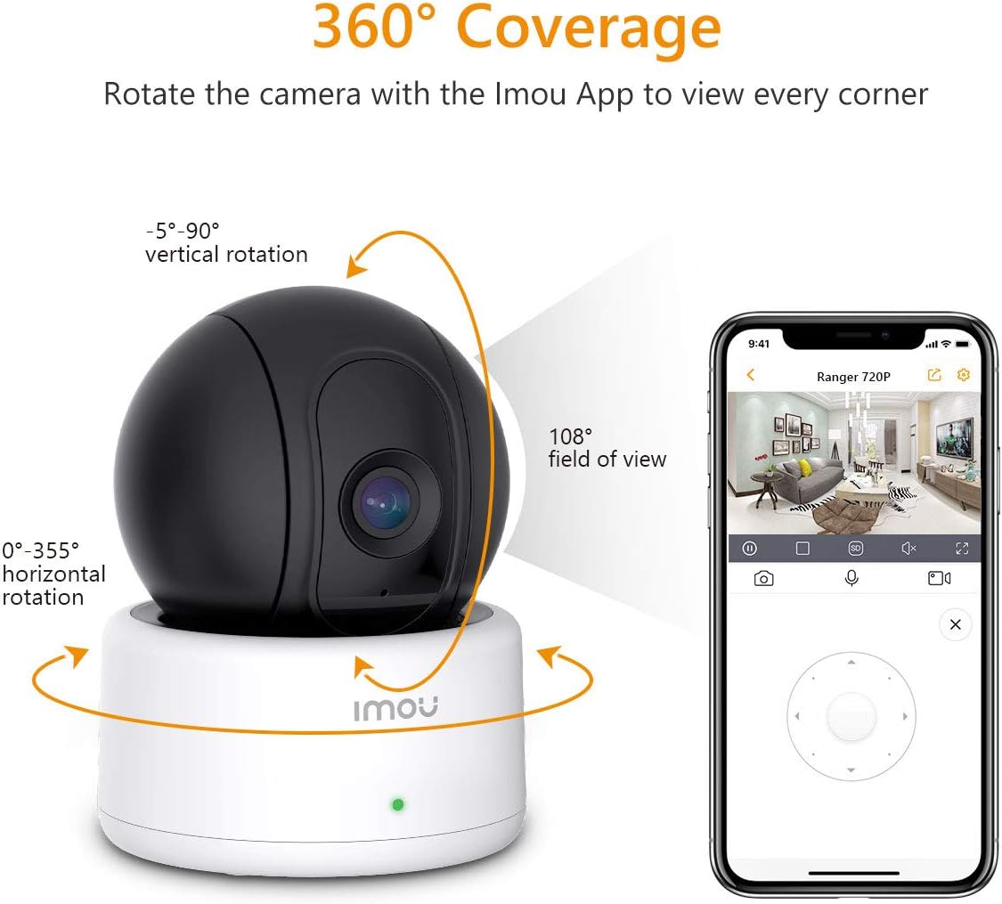Imou Caméra Surveillance WiFi 720P, Caméra IP sans Fil, Caméra Sécurité Pan/Tilt avec Détection de Mouvement, Audio Bidirectionnel et Vision Nocturne 3 Imou Caméra Surveillance WiFi 720P, Caméra IP sans Fil, Caméra Sécurité Pan/Tilt avec Détection de Mouvement, Audio Bidirectionnel et Vision Nocturne – Image 2