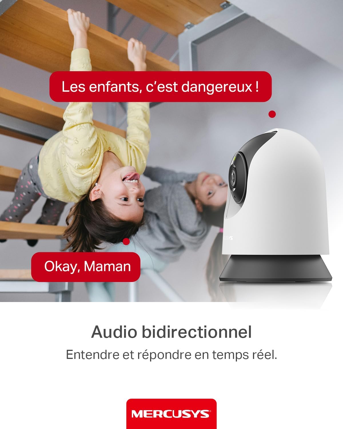 MERCUSYS Caméra Surveillance WiFi intérieure 360° 2K, Vision Nocturne, Notifications en Temps réel, Détection de Personne, Suivi de Mouvement, Télécommande, Compatible avec Alexa, MC210 6 MERCUSYS Caméra Surveillance WiFi intérieure 360° 2K, Vision Nocturne, Notifications en Temps réel, Détection de Personne, Suivi de Mouvement, Télécommande, Compatible avec Alexa, MC210 – Image 5