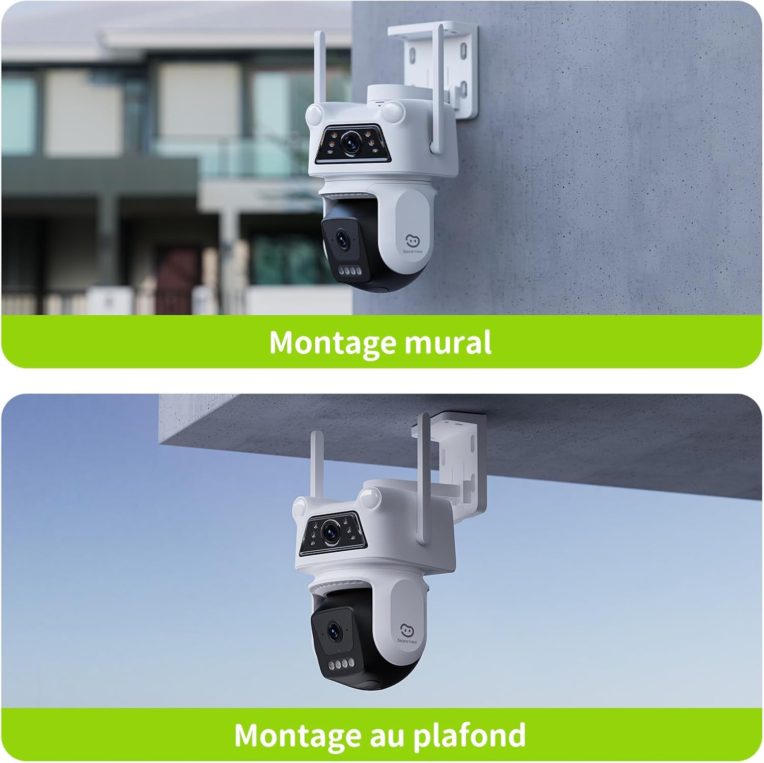 2K+2K (3MP+3MP) Caméra Surveillance Extérieure à Double Objectif, 2,4 GHz Wi-FI, 360° Sécurité, Stockage Carte 512 Go, Suivi Auto, Détection Humaine par IA, Vision Nocturne Couleur (D320) 12 2K+2K (3MP+3MP) Caméra Surveillance Extérieure à Double Objectif, 2,4 GHz Wi-FI, 360° Sécurité, Stockage Carte 512 Go, Suivi Auto, Détection Humaine par IA, Vision Nocturne Couleur (D320) – Image 11