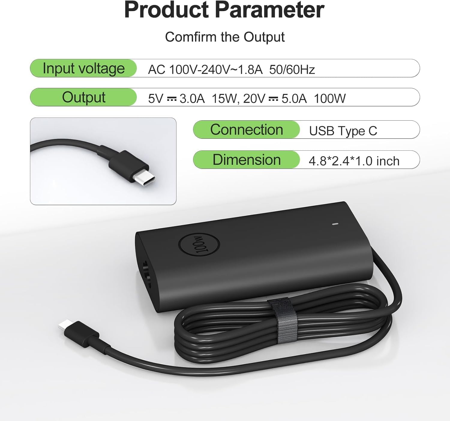 Chargeur Remplacement pour Ordinateur Portable 100 W USB-C Compatible avec Dell Precision 3580 3580 3581 5680, Latitude 7640 7640 7340 5440 5540 9440 5340, Inspiron 14 16 5000 7000, 5430, 7430, 7440 5 Chargeur Remplacement pour Ordinateur Portable 100 W USB-C Compatible avec Dell Precision 3580 3580 3581 5680, Latitude 7640 7640 7340 5440 5540 9440 5340, Inspiron 14 16 5000 7000, 5430, 7430, 7440 – Image 4