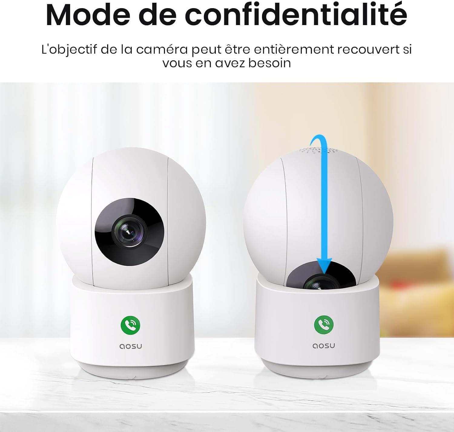 aosu 2K Caméra Surveillance WiFi Intérieure, Caméra Intérieure, Vision Nocturne HD 10m, 5G/2.4 GHz WiFi, Détection des Humains et Animaux par l'IA, Appel à Une Touche, pour Bébé/Animaux 7 aosu 2K Caméra Surveillance WiFi Intérieure, Caméra Intérieure, Vision Nocturne HD 10m, 5G/2.4 GHz WiFi, Détection des Humains et Animaux par l'IA, Appel à Une Touche, pour Bébé/Animaux – Image 6