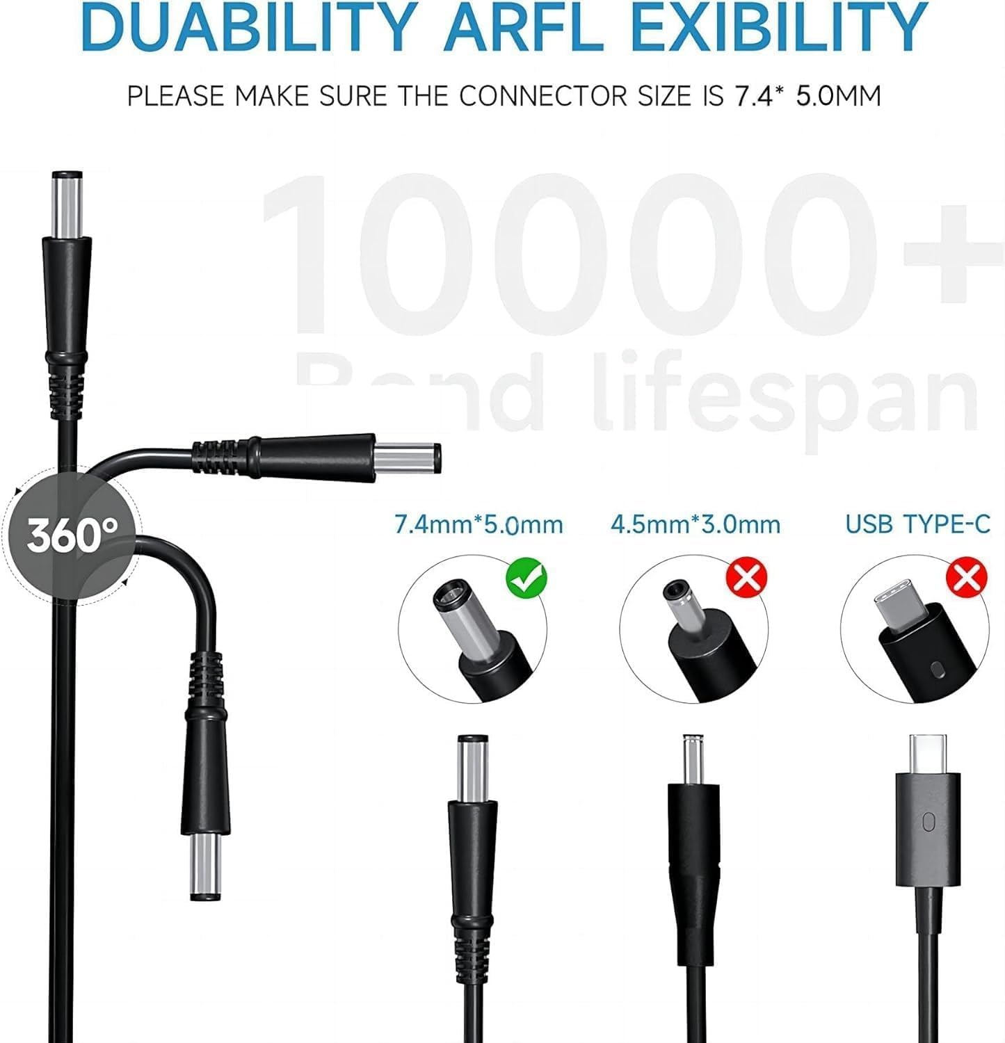 65W Chargeur Alimentation Compatible avec Dell Latitude 7490 7480 7290 7280 5590 5580 5490 5480 5290 E6430 E5470 E5440 E5250 E5450 E7440 E7470 E7250 E7450 E6440 E6540 3180 Adaptateur Charger 5 65W Chargeur Alimentation Compatible avec Dell Latitude 7490 7480 7290 7280 5590 5580 5490 5480 5290 E6430 E5470 E5440 E5250 E5450 E7440 E7470 E7250 E7450 E6440 E6540 3180 Adaptateur Charger – Image 4