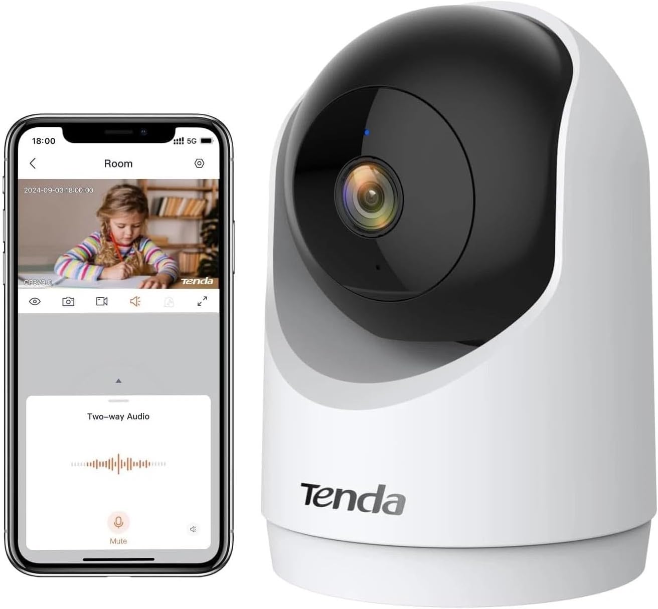 Tenda Caméra Surveillance WiFi Intérieure 2K, WiFi 6 360° pour Bébé/Animaux, 3MP Détection Humaine AI, Suivi Mouvement, Vision Nocturne, Audio Bidirectionnel, sans Abonnement 5 Tenda Caméra Surveillance WiFi Intérieure 2K, WiFi 6 360° pour Bébé/Animaux, 3MP Détection Humaine AI, Suivi Mouvement, Vision Nocturne, Audio Bidirectionnel, sans Abonnement – Image 4