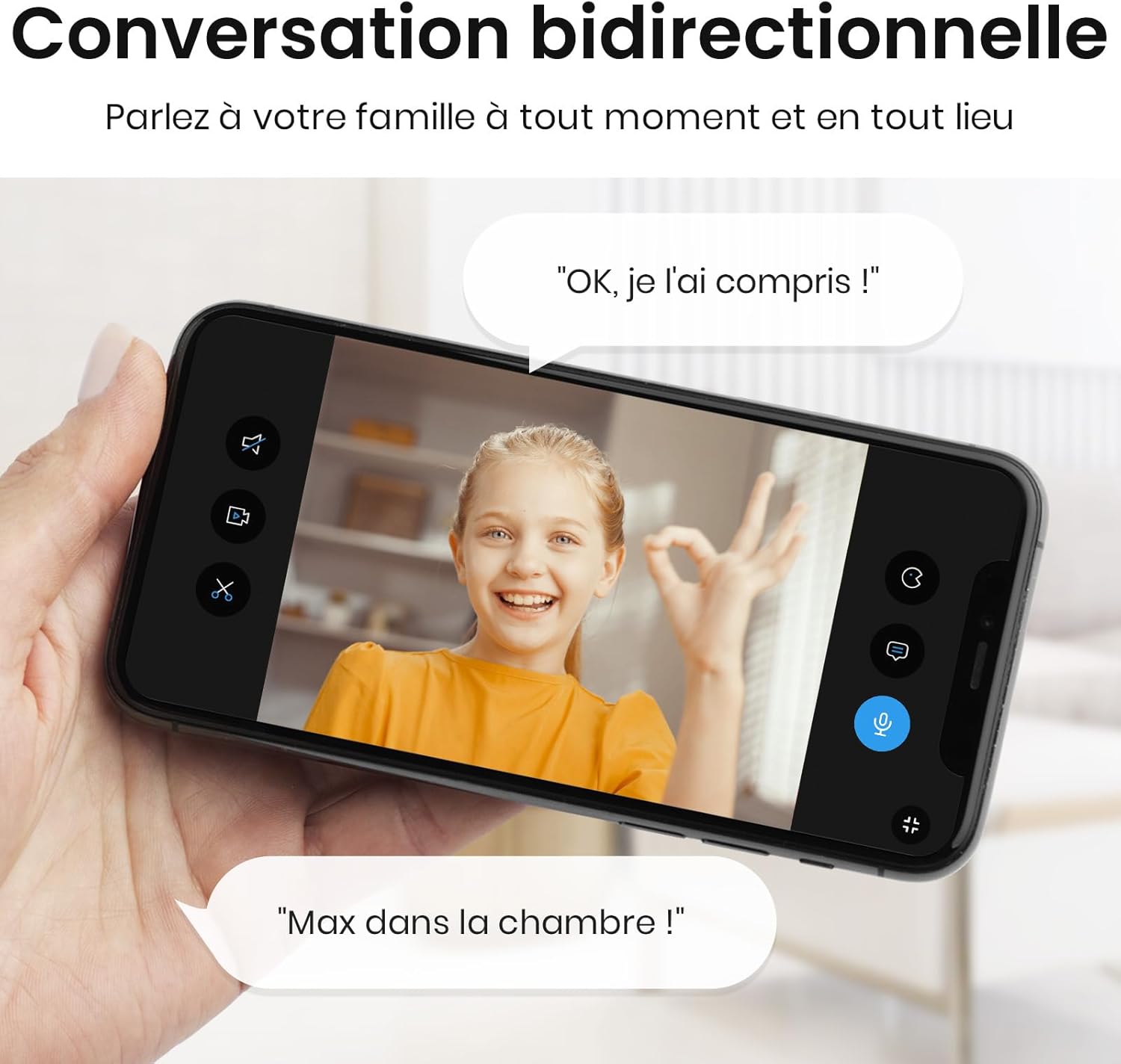 aosu 2K Caméra Surveillance WiFi Intérieure, Caméra Intérieure, Vision Nocturne HD 10m, 5G/2.4 GHz WiFi, Détection des Humains et Animaux par l'IA, Appel à Une Touche, pour Bébé/Animaux 6 aosu 2K Caméra Surveillance WiFi Intérieure, Caméra Intérieure, Vision Nocturne HD 10m, 5G/2.4 GHz WiFi, Détection des Humains et Animaux par l'IA, Appel à Une Touche, pour Bébé/Animaux – Image 5