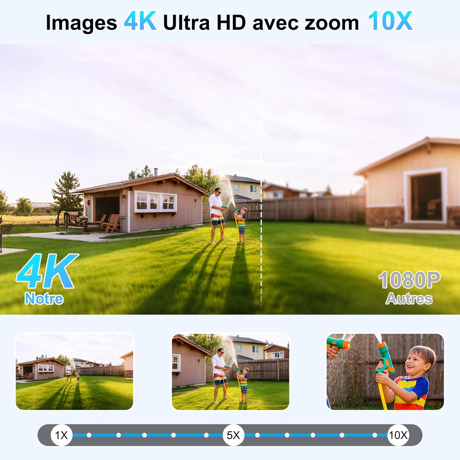 4K Caméra Surveillance WiFi Extérieure à triple objectif,360° PTZ Caméra,8MP Détection Humaine avec Panneau Solaire,Suivi Automatique,Vision Nocturne Couleur,Étanche,Audio Bidirectionnel,10X Zoom 4 4K Caméra Surveillance WiFi Extérieure à triple objectif,360° PTZ Caméra,8MP Détection Humaine avec Panneau Solaire,Suivi Automatique,Vision Nocturne Couleur,Étanche,Audio Bidirectionnel,10X Zoom – Image 3