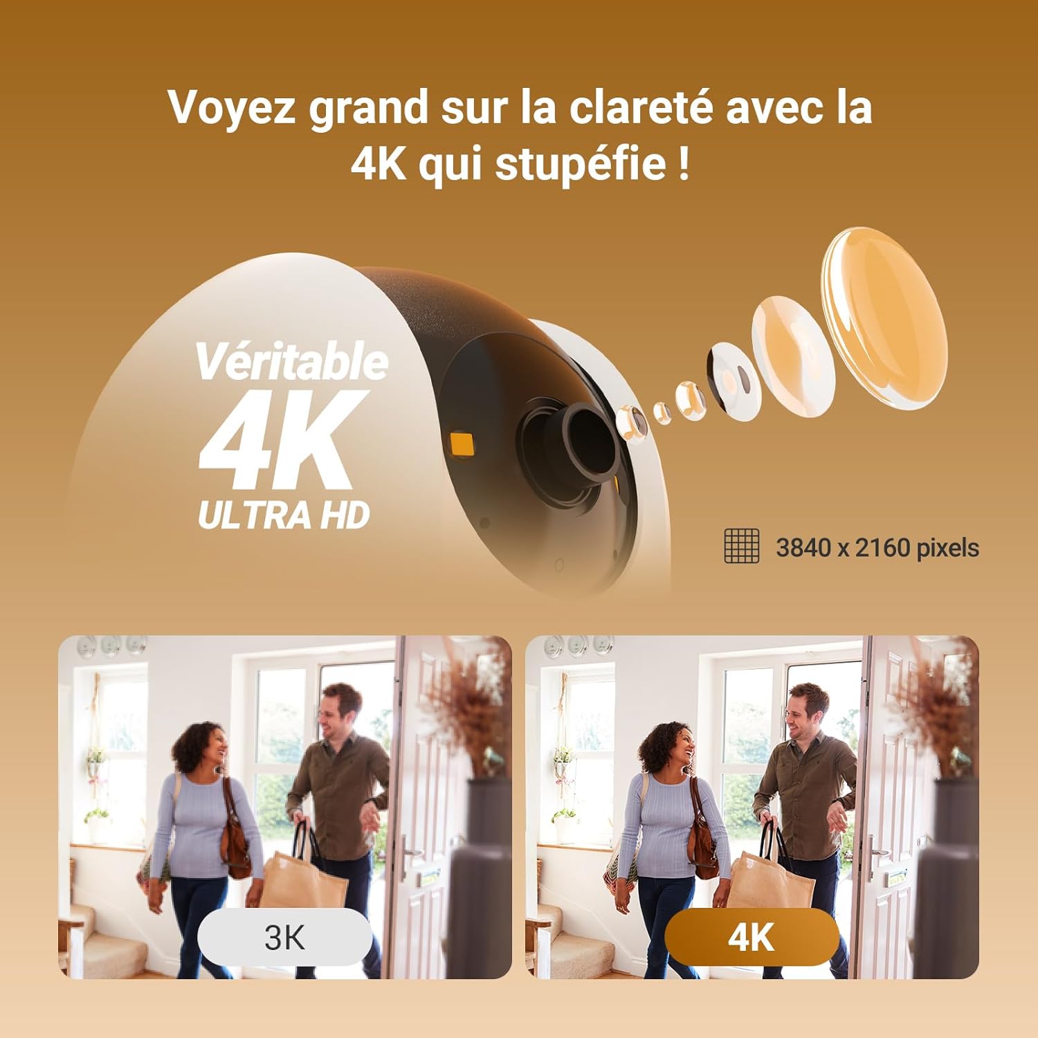 EZVIZ 4K Caméra Surveillance WiFi Intérieure 360 °, Camera Bébé avec WiFi 2.4/5Ghz, Détection Humain/Animaux/Bruit, Vision Nocturne Couleur avec Véritable WDR, Suivi Auto, C6N G1 4K 4 EZVIZ 4K Caméra Surveillance WiFi Intérieure 360 °, Camera Bébé avec WiFi 2.4/5Ghz, Détection Humain/Animaux/Bruit, Vision Nocturne Couleur avec Véritable WDR, Suivi Auto, C6N G1 4K – Image 3