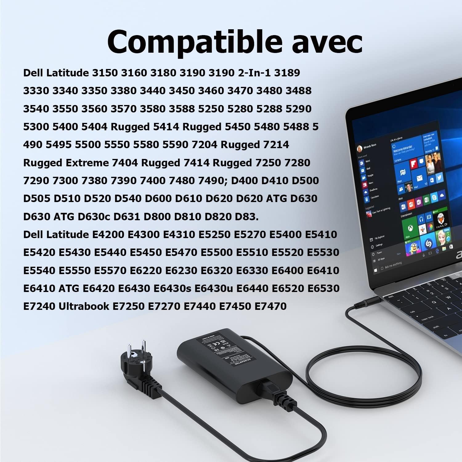 65W Chargeur Ordinateur Portable pour Dell Latitude 7490 7480 7290 7280 5580 5500 5490 5480 5400 E7440 E6430 E6440 E6540 E5540 E5450 E5470 E7450 E7470 E5250 5590 5300 Adaptateur 7.4 x 5.0mm 5 65W Chargeur Ordinateur Portable pour Dell Latitude 7490 7480 7290 7280 5580 5500 5490 5480 5400 E7440 E6430 E6440 E6540 E5540 E5450 E5470 E7450 E7470 E5250 5590 5300 Adaptateur 7.4 x 5.0mm – Image 4