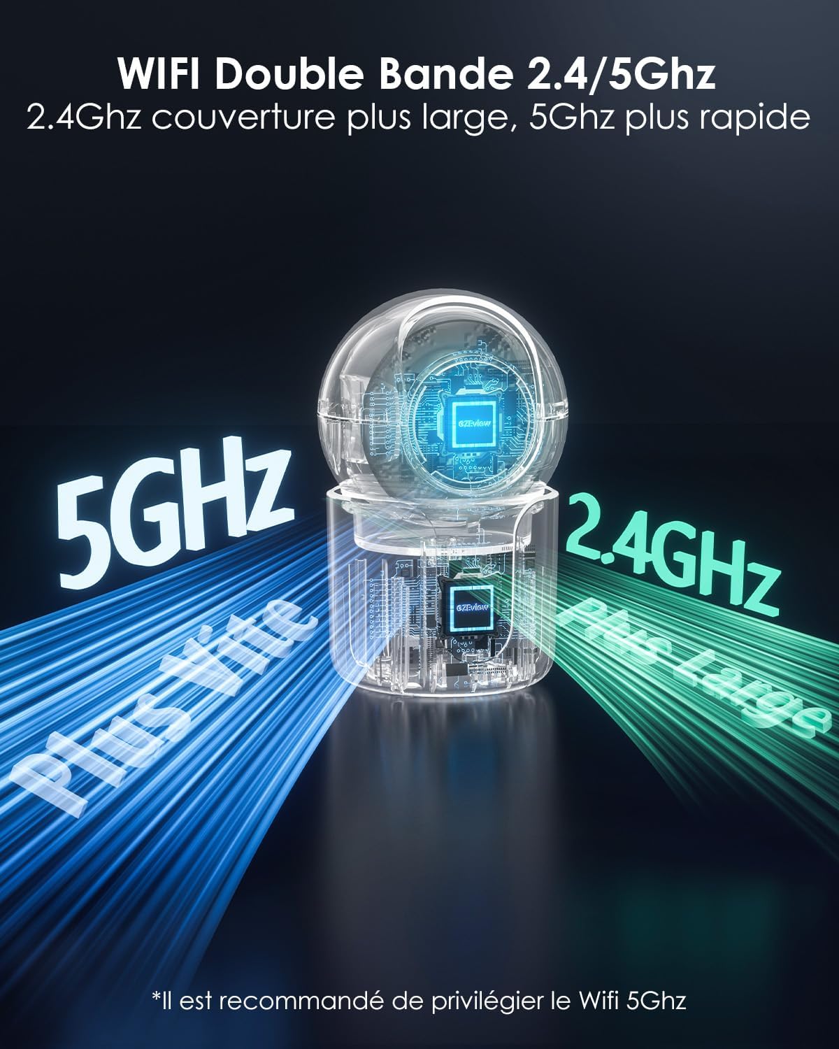 2K+2K Caméra Surveillance Intérieur, Double Objectif, Vision Nocturne, 360° Caméra Animaux Domestiques, 2,4 & 5 GHz Wi-FI, Détection Mouvement (Blanche) 8 2K+2K Caméra Surveillance Intérieur, Double Objectif, Vision Nocturne, 360° Caméra Animaux Domestiques, 2,4 & 5 GHz Wi-FI, Détection Mouvement (Blanche) – Image 7