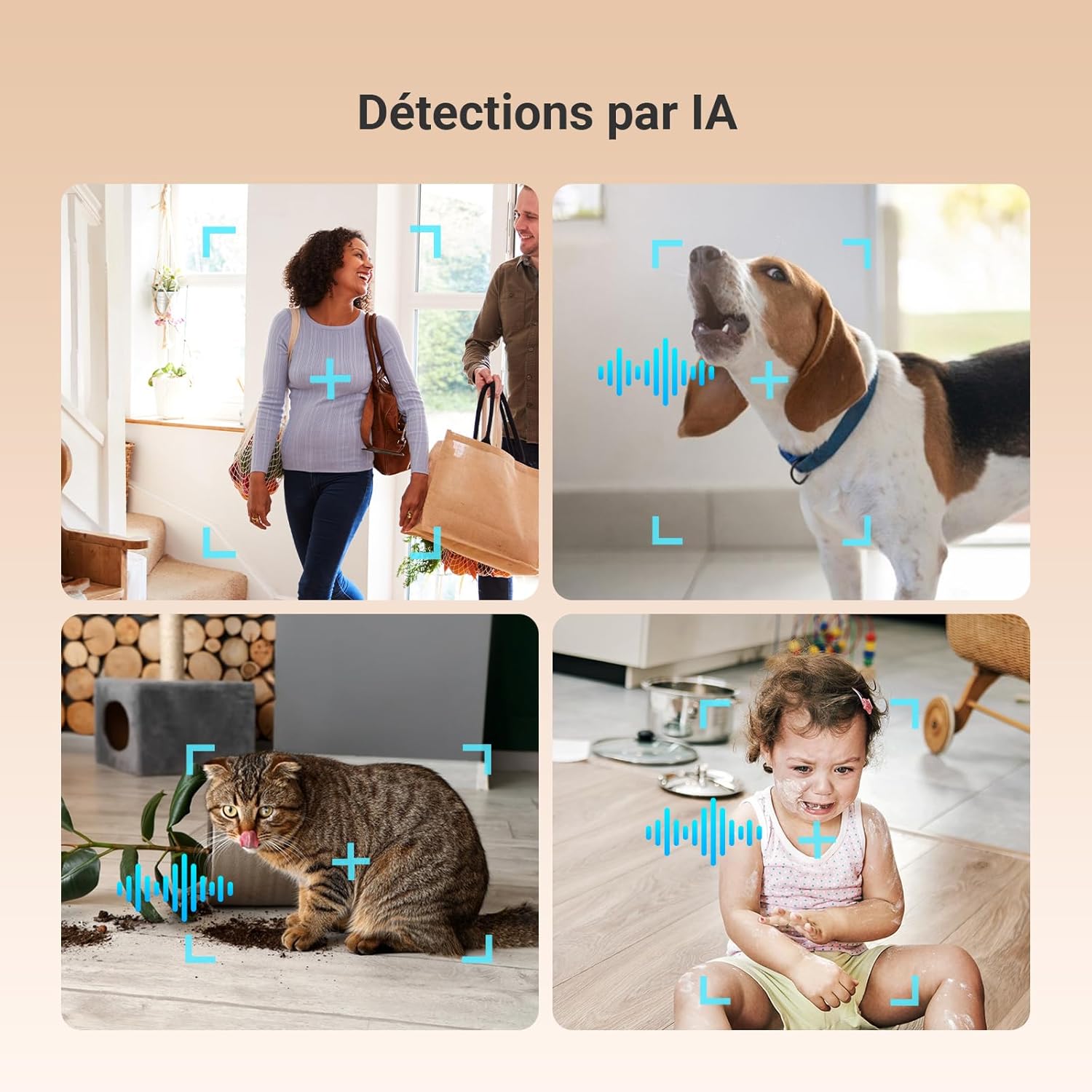 EZVIZ 4K Caméra Surveillance WiFi Intérieure 360 °, Camera Bébé avec WiFi 2.4/5Ghz, Détection Humain/Animaux/Bruit, Vision Nocturne Couleur avec Véritable WDR, Suivi Auto, C6N G1 4K 7 EZVIZ 4K Caméra Surveillance WiFi Intérieure 360 °, Camera Bébé avec WiFi 2.4/5Ghz, Détection Humain/Animaux/Bruit, Vision Nocturne Couleur avec Véritable WDR, Suivi Auto, C6N G1 4K – Image 6