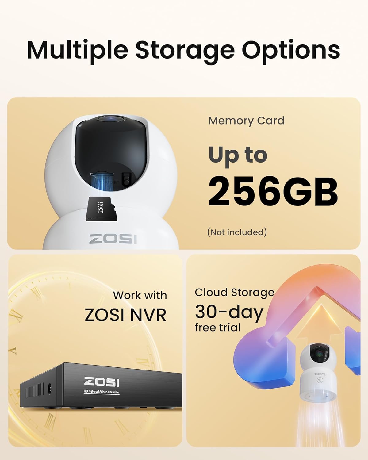 ZOSI Lot de 2 Caméra Surveillance Intérieure WiFi 3MP 2,4G/5Ghz, PT Caméra IP Vue à 360°, Détection et Suivi de Personne, Appel en Un Clic et Audio Bidirectionnel, Stockage Local/Cloud, C518 8 ZOSI Lot de 2 Caméra Surveillance Intérieure WiFi 3MP 2,4G/5Ghz, PT Caméra IP Vue à 360°, Détection et Suivi de Personne, Appel en Un Clic et Audio Bidirectionnel, Stockage Local/Cloud, C518 – Image 7
