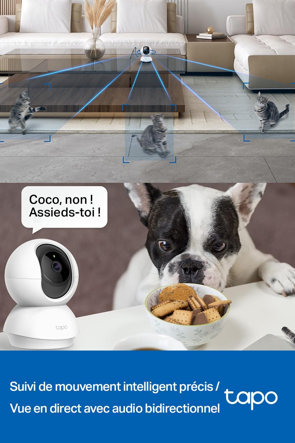 Tapo C21A 2K(3MP) Caméra Surveillance WiFi intérieure 360°, Vision Nocturne, Notifications en Temps réel, Détection de Personne, Suivi de Mouvement, Télécommande, Compatible avec Alexa 5 Tapo C21A 2K(3MP) Caméra Surveillance WiFi intérieure 360°, Vision Nocturne, Notifications en Temps réel, Détection de Personne, Suivi de Mouvement, Télécommande, Compatible avec Alexa – Image 4