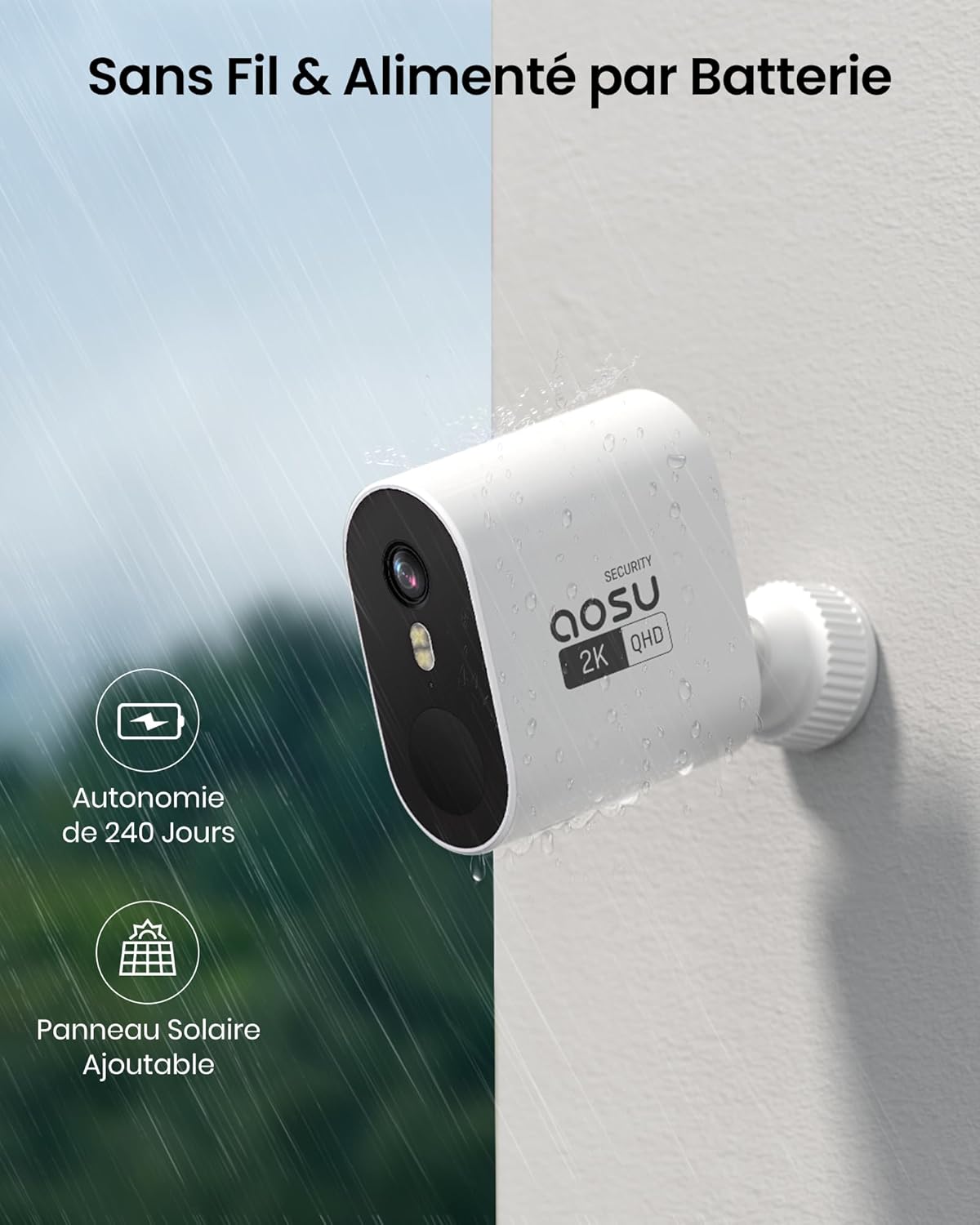 aosu 2K Caméra Surveillance WiFi Extérieure sans Fil, Kit 2 Caméras avec aosuBase, sans Frais Mensuels, Autonomie Jusqu’à 240 Jours, 166° Ultra Grand Angle, Al Détection, Vision Suivi Entre Caméras 9 aosu 2K Caméra Surveillance WiFi Extérieure sans Fil, Kit 2 Caméras avec aosuBase, sans Frais Mensuels, Autonomie Jusqu’à 240 Jours, 166° Ultra Grand Angle, Al Détection, Vision Suivi Entre Caméras – Image 8