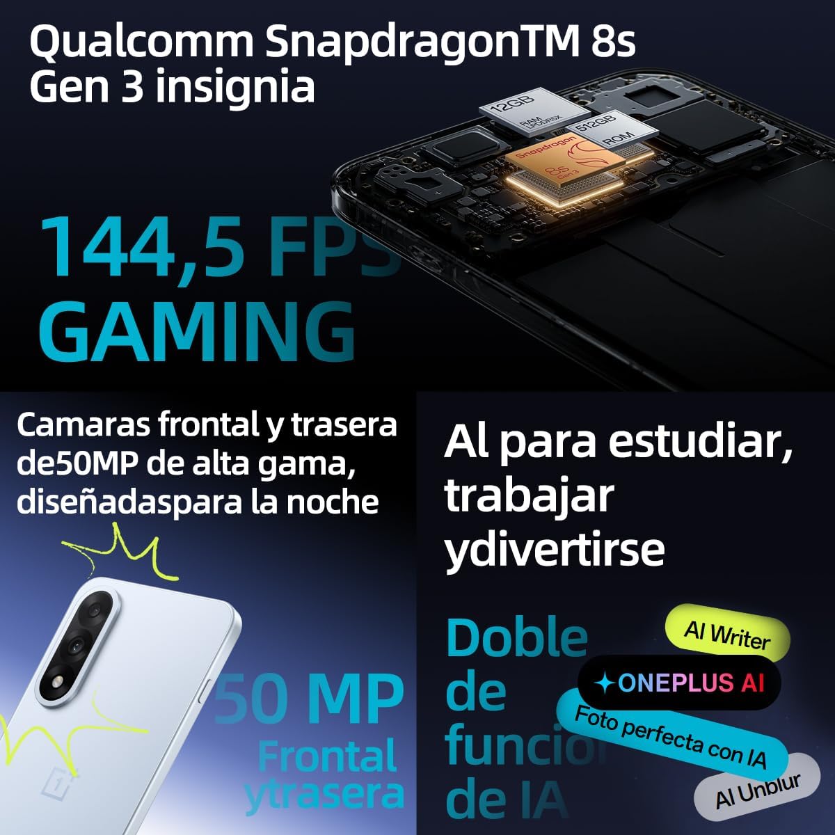 OnePlus Nord 5-5G 8GB RAM 256GB Storage 50MP Camera SIM-Free - Marble Sands 3 OnePlus Nord 5-5G 8GB RAM 256GB Storage 50MP Camera SIM-Free - Marble Sands – Image 2